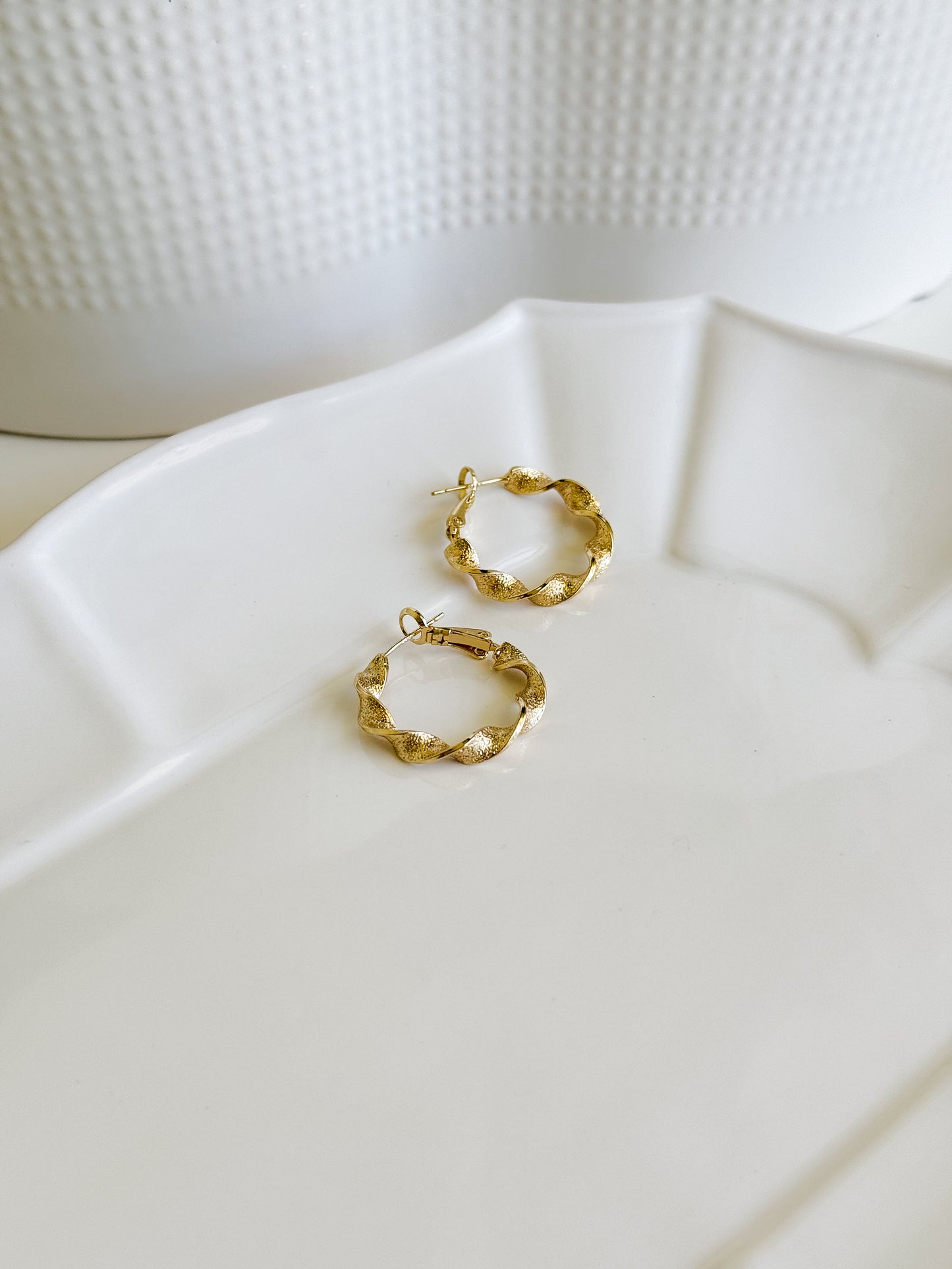 Textured Twisted Hoop Earrings