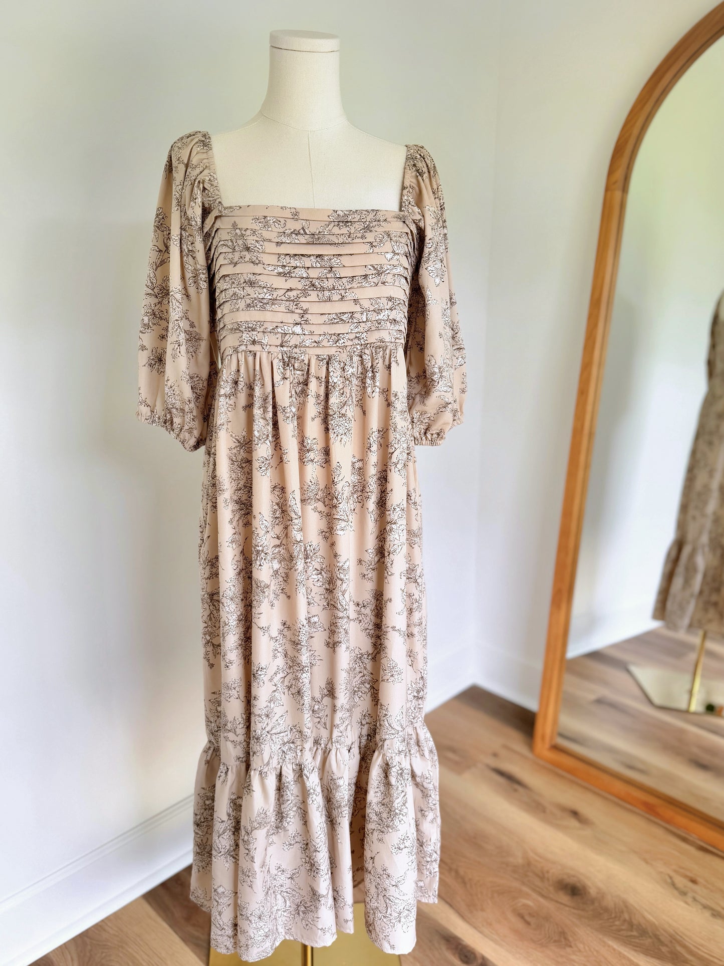 Ecru Romantic Midi Dress