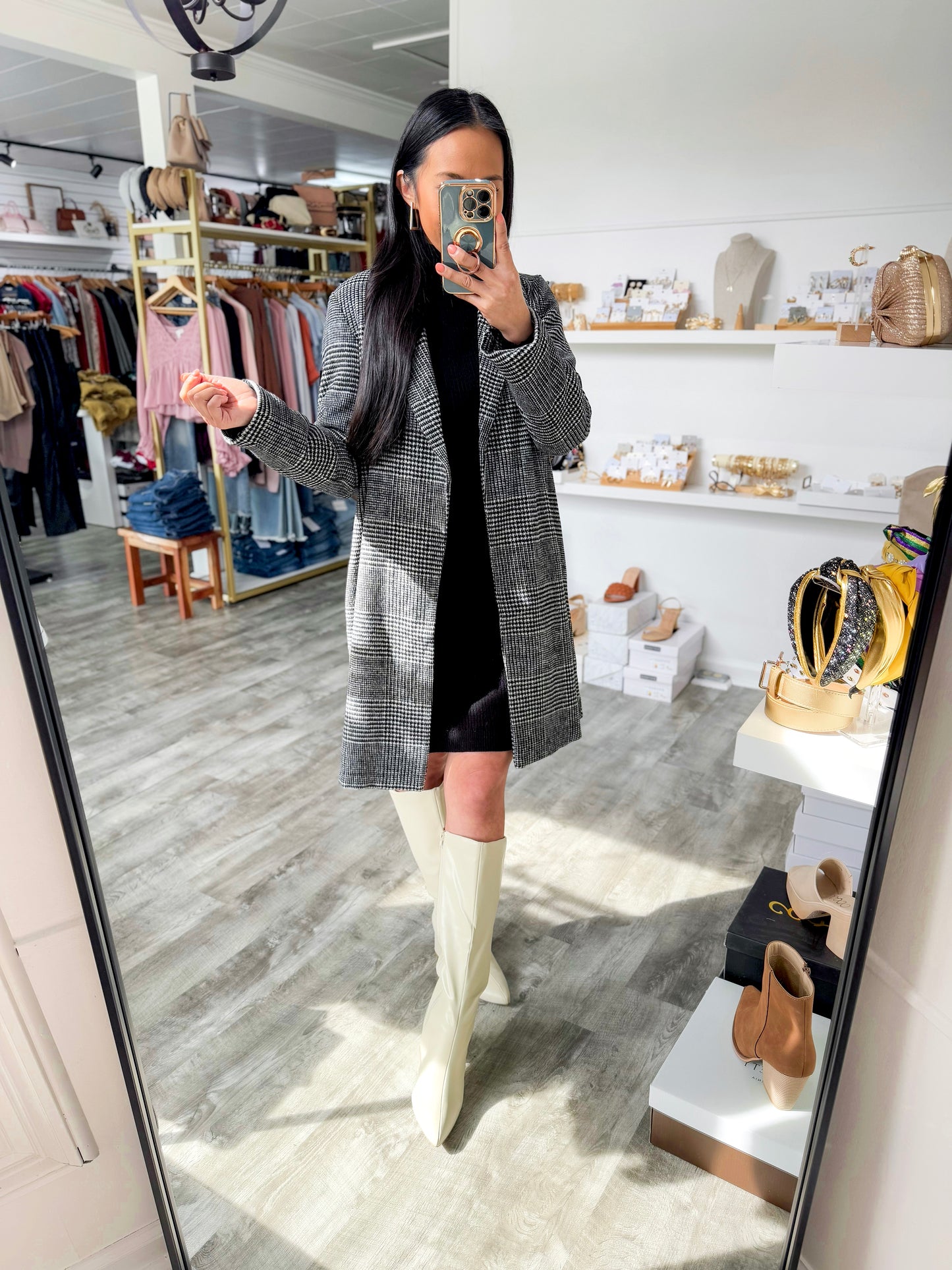 Black Houndstooth Coat