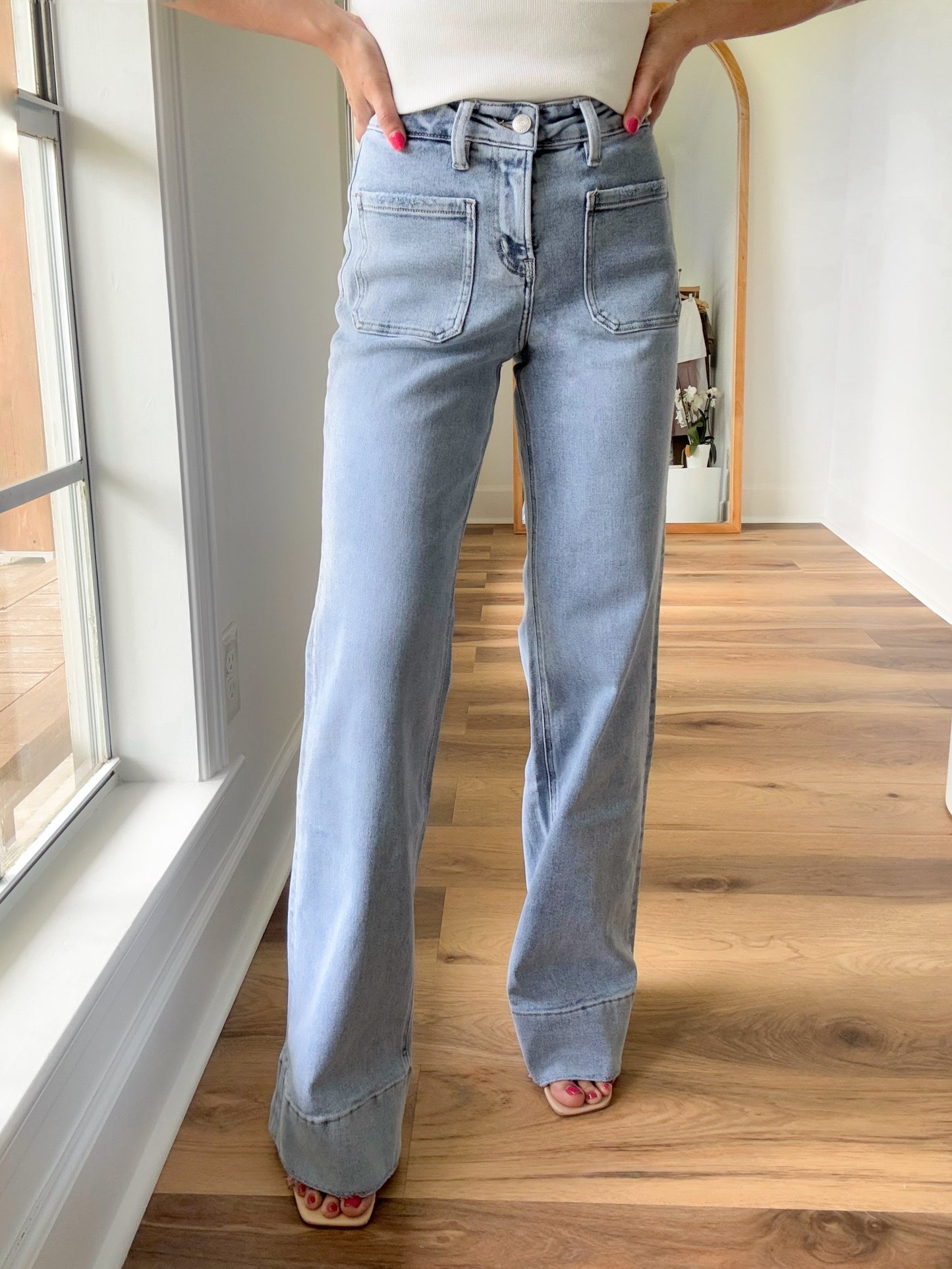 Tantalize HR Wide Leg Denim Trouser