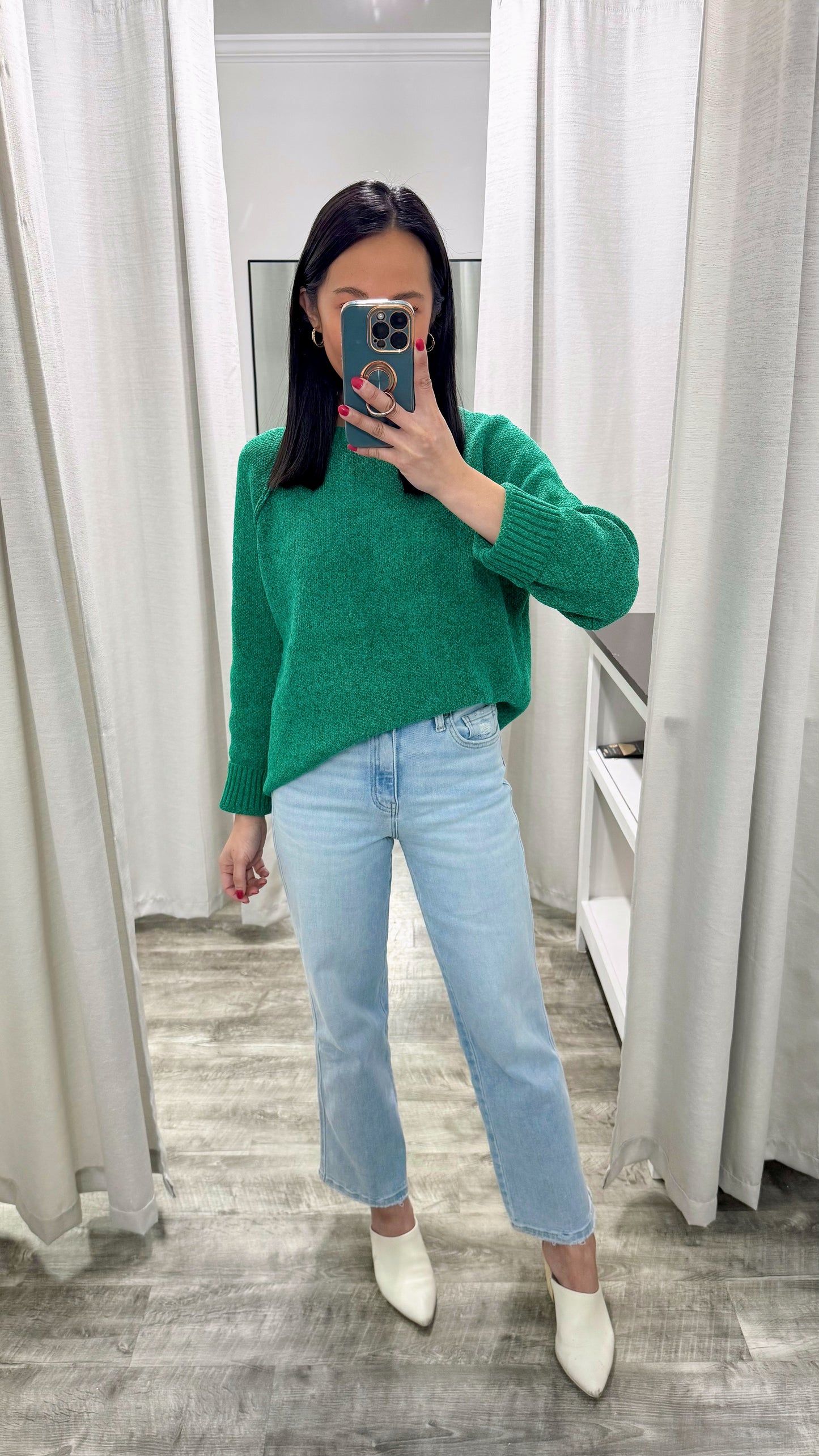 Kelly Green Chenille Sweater