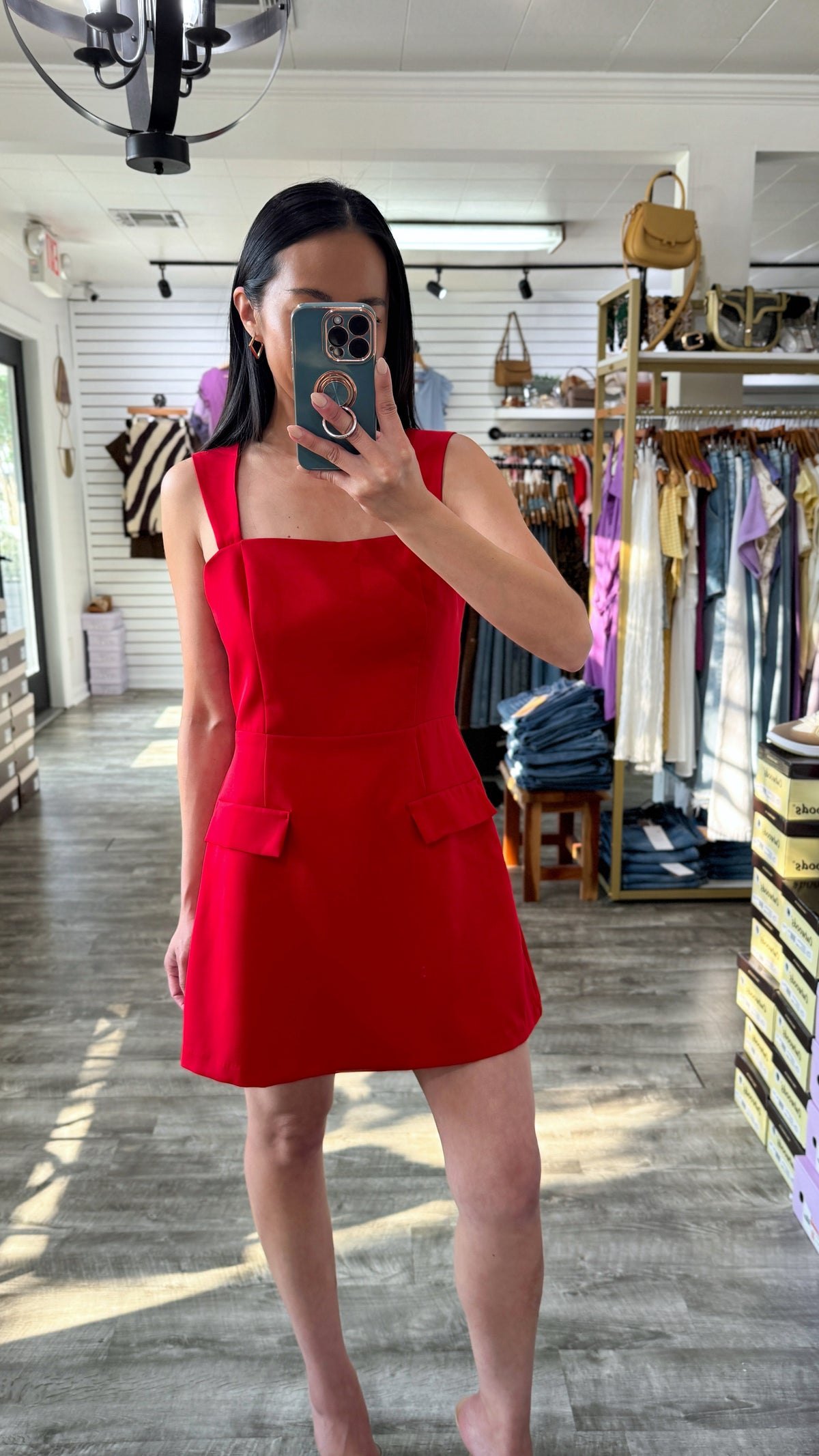 Getting Down To Business Romper Dress - Red