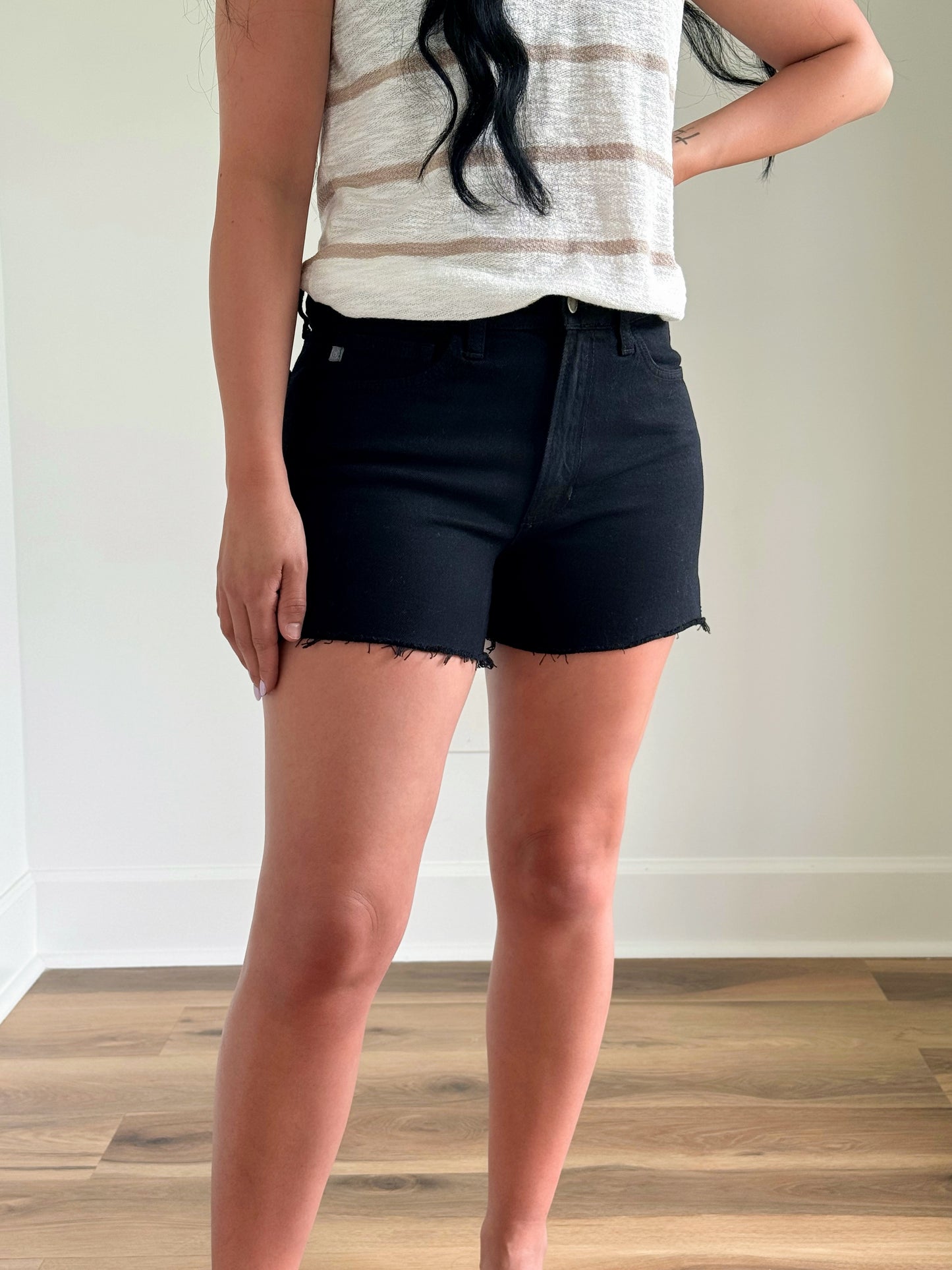 All Day Event Black Denim Shorts