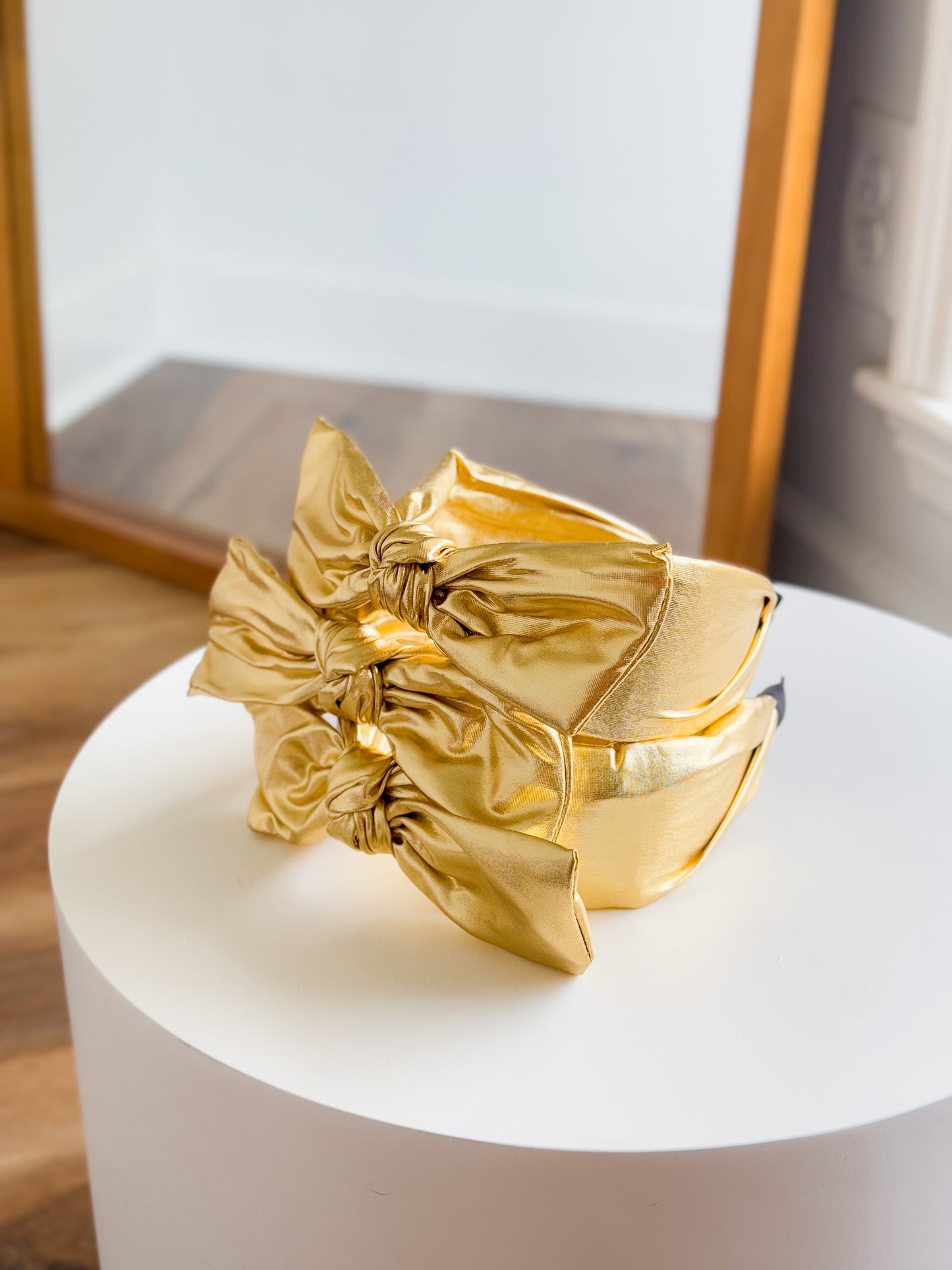 Gold Metallic Bow Headband