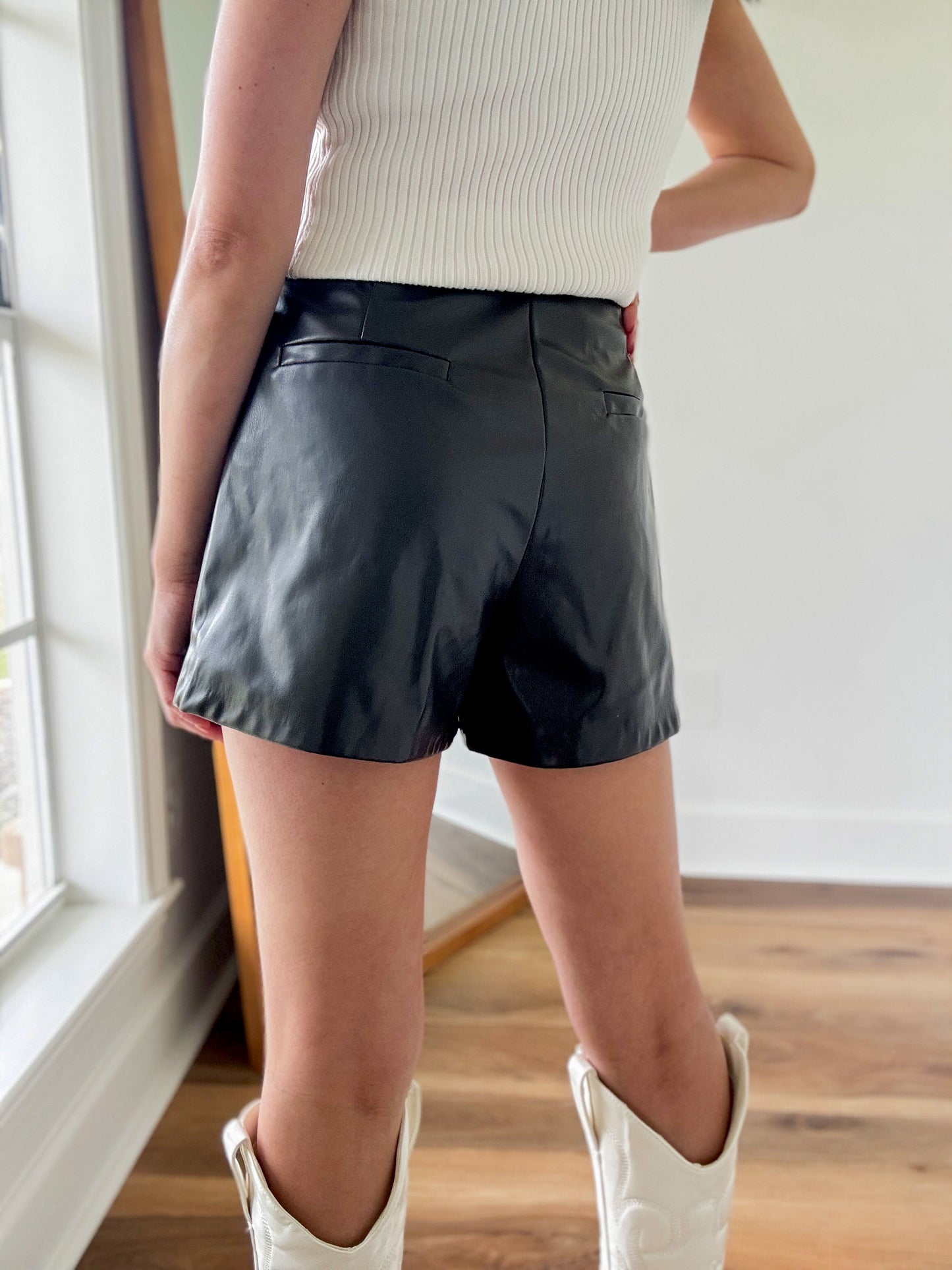 Faux Leatherette Shorts