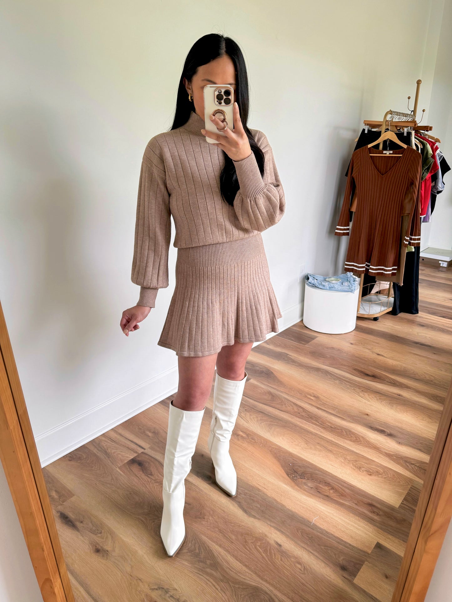 Set In Motion Pleated Sweater Skirt