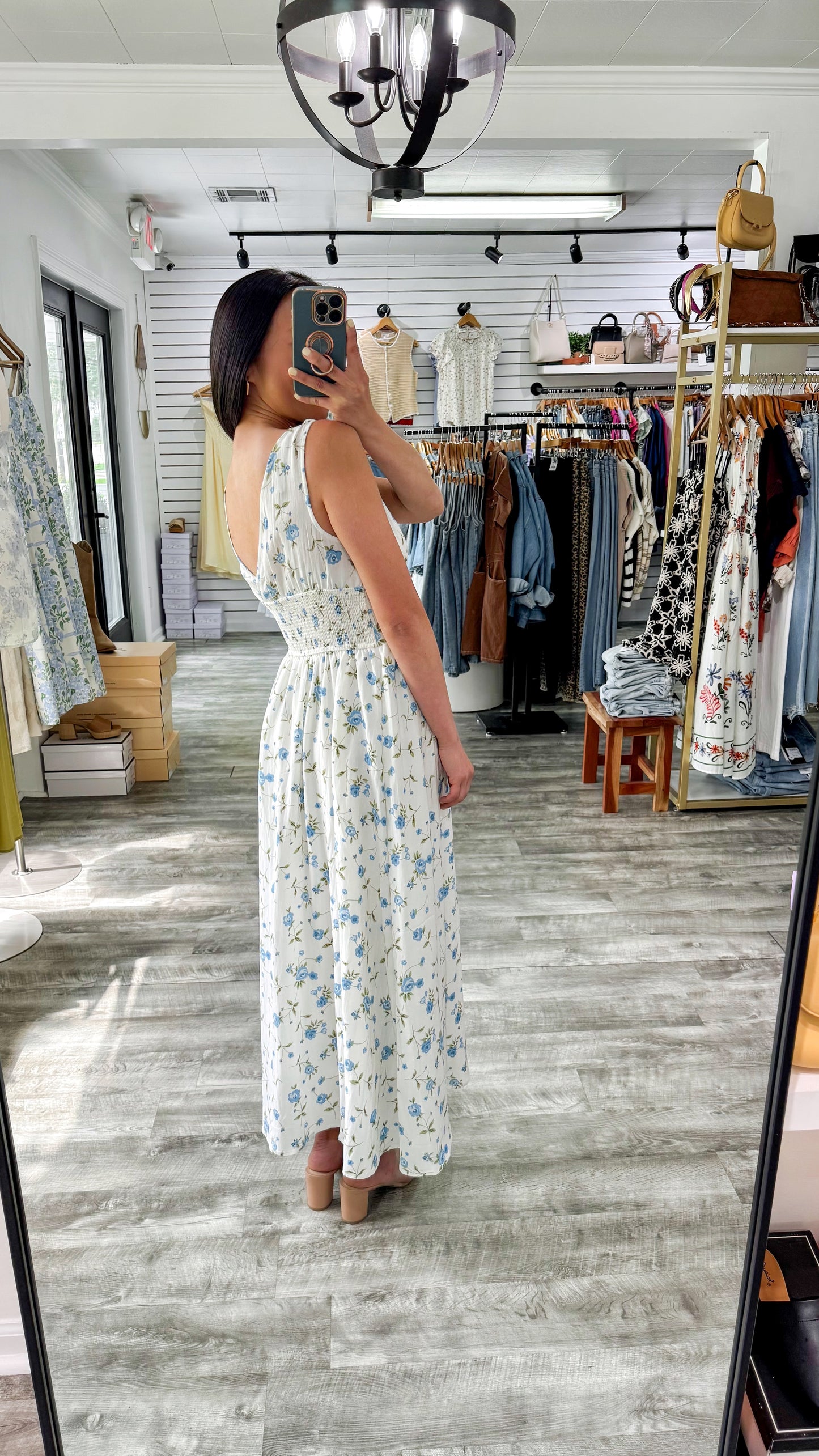Isla Floral Corset Midi Dress