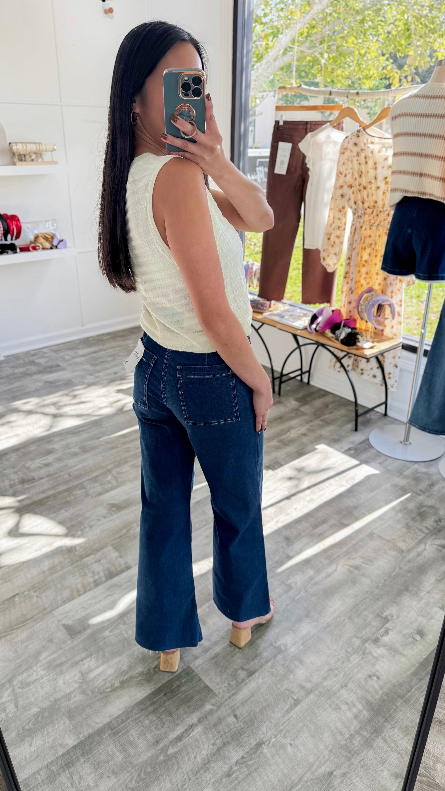 Zenana Cropped Wide Leg- Dark