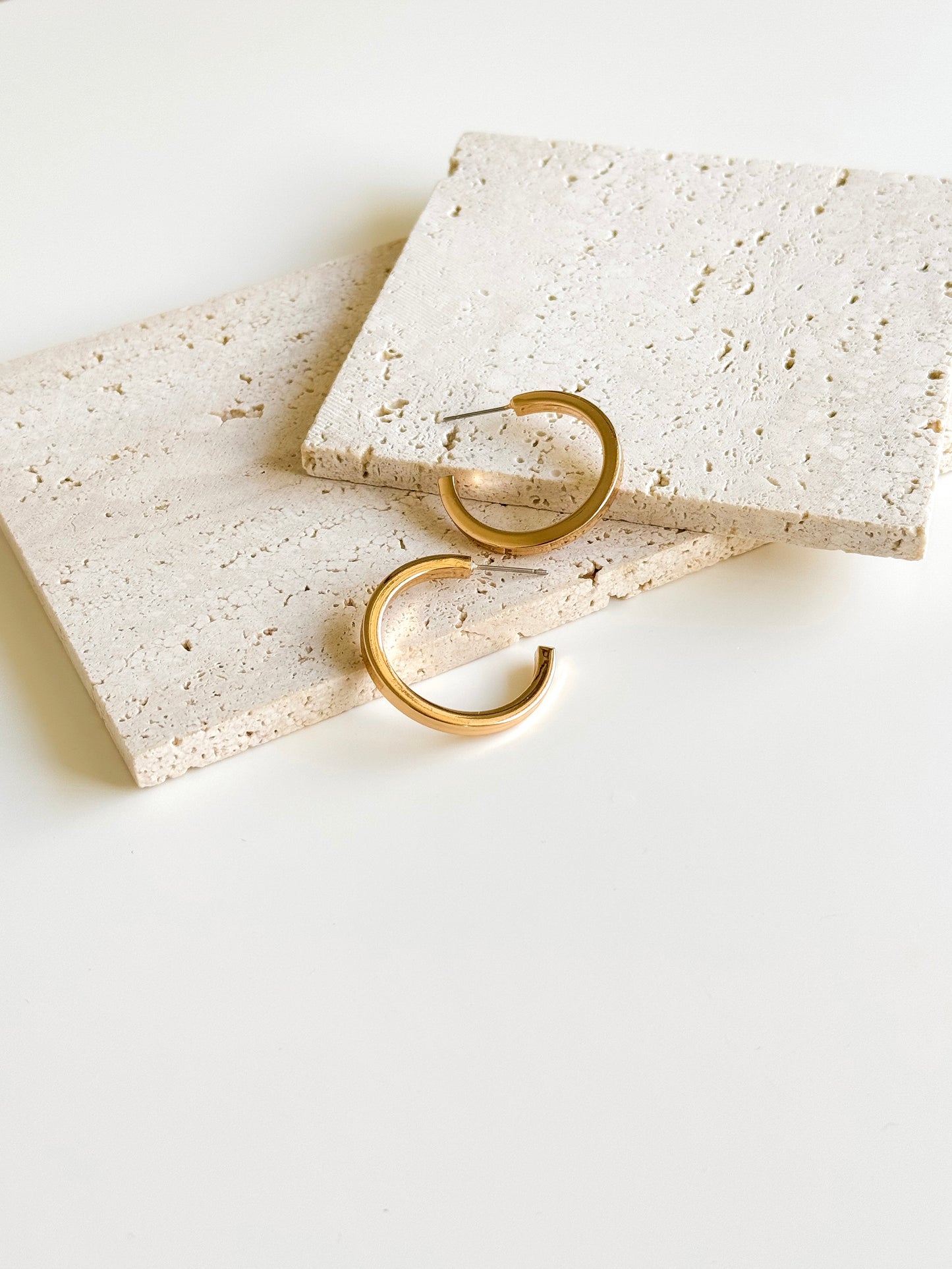 Flat Metal Hoop Earrings