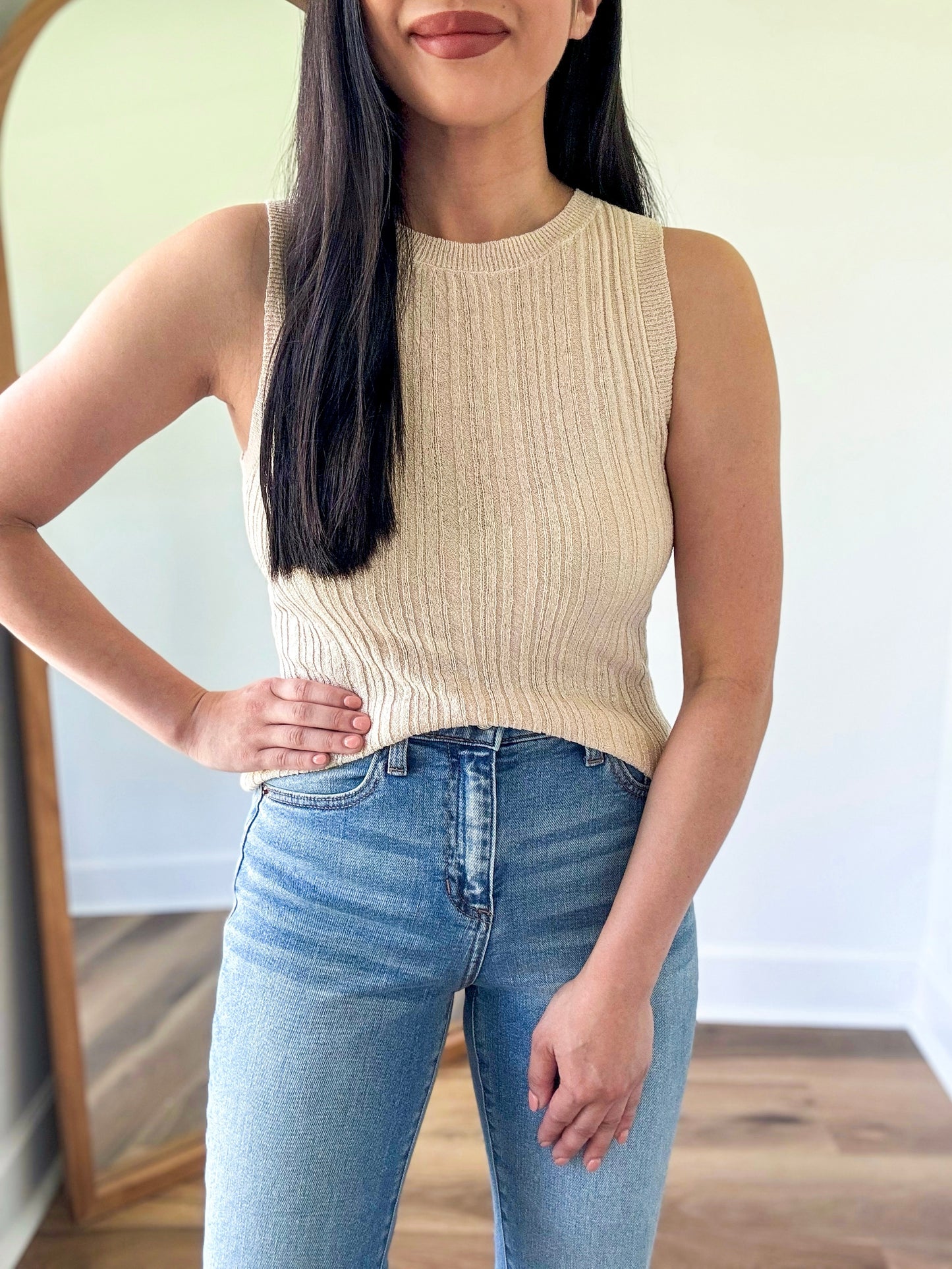 Oatmeal Sweater Knit Top