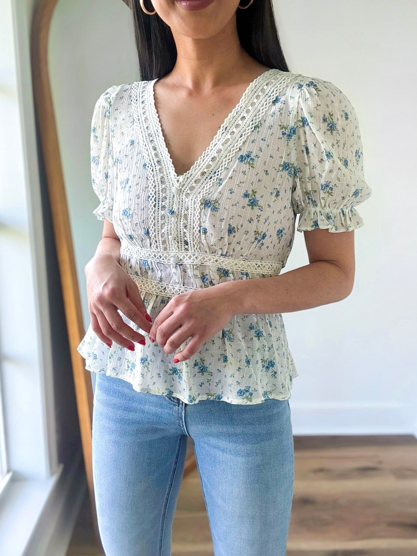 Vicky Crochet Lace Floral Top
