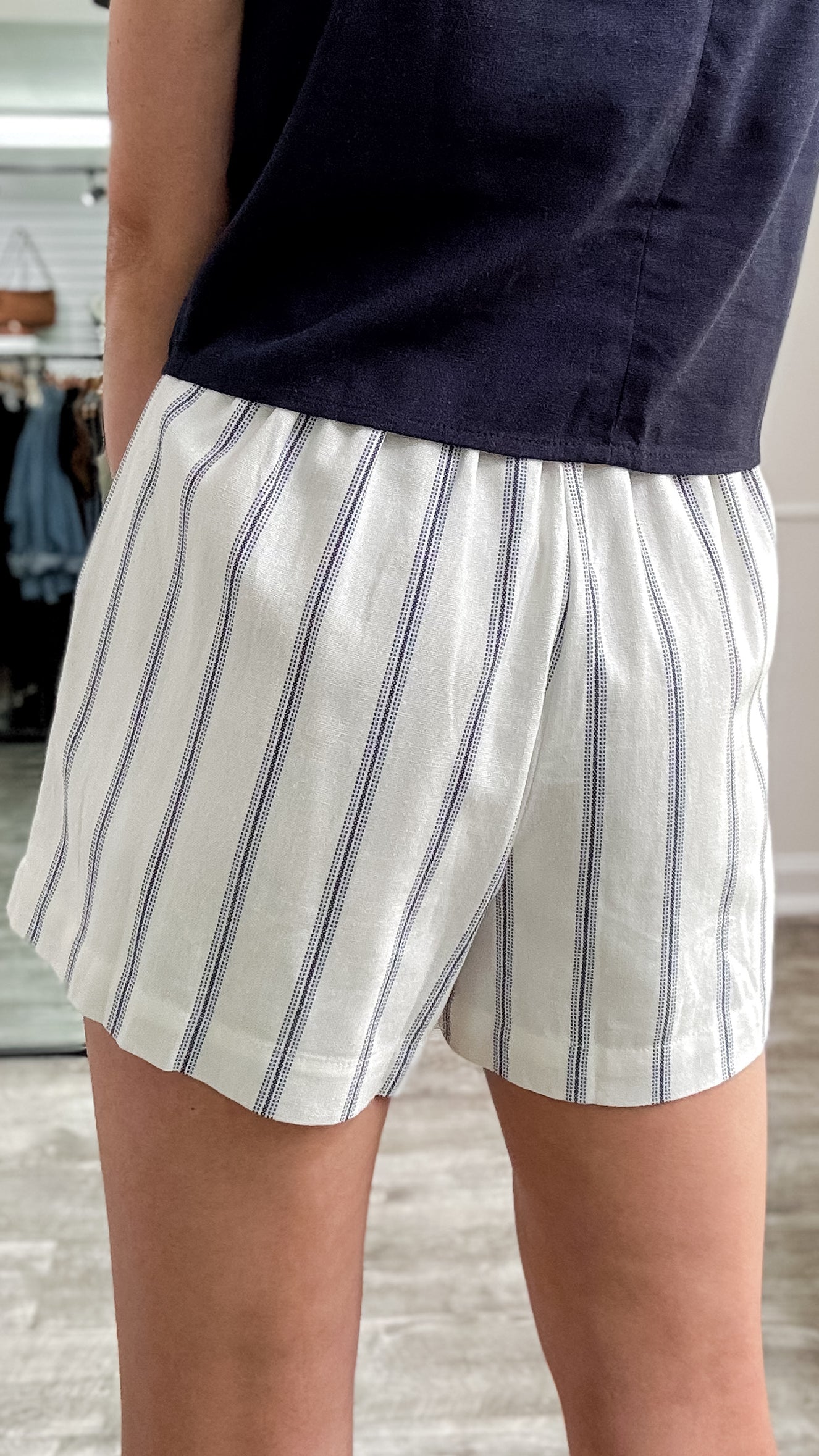 Navy Stripe Shorts