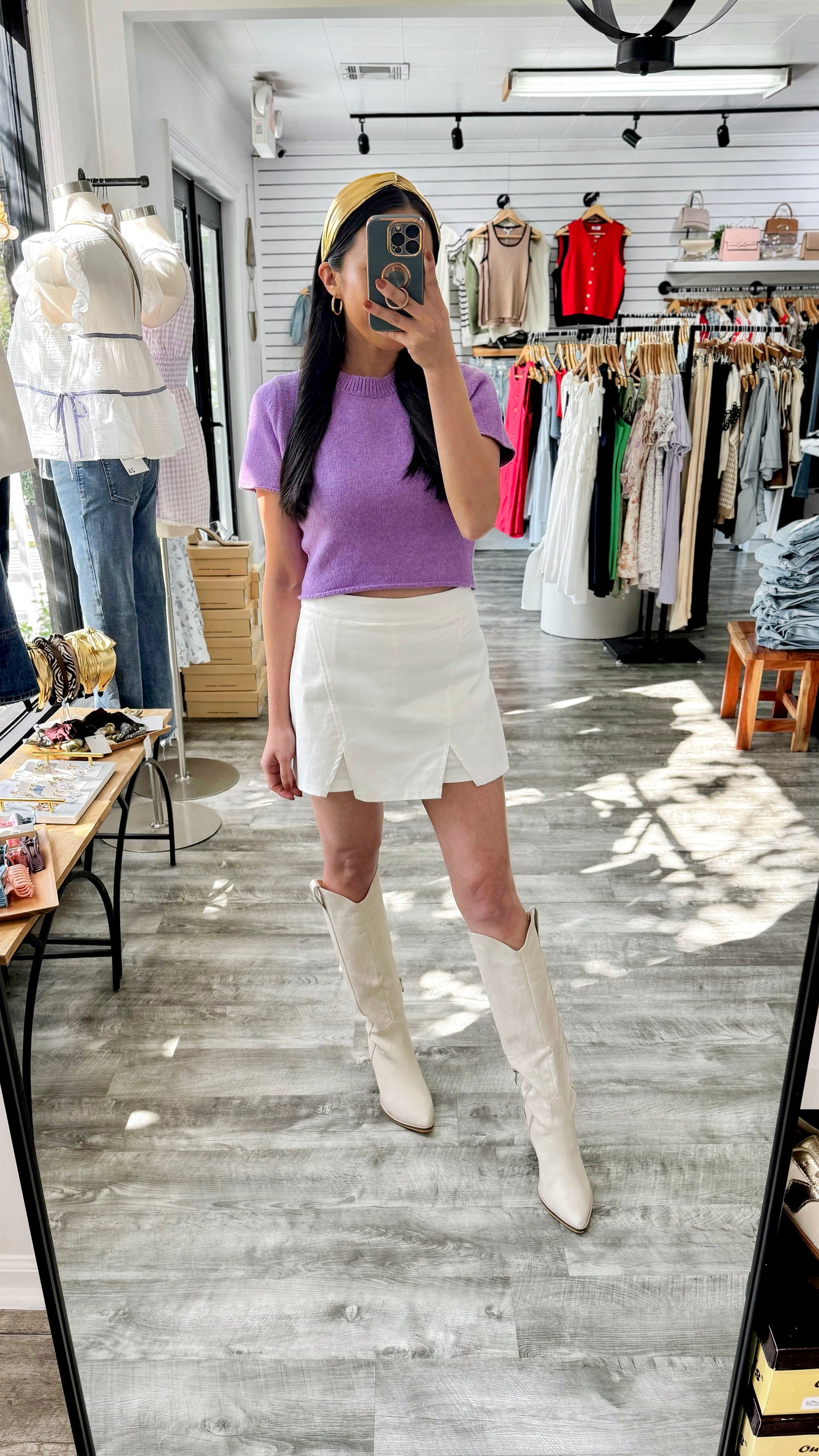 Cropped Purple Sweater Top