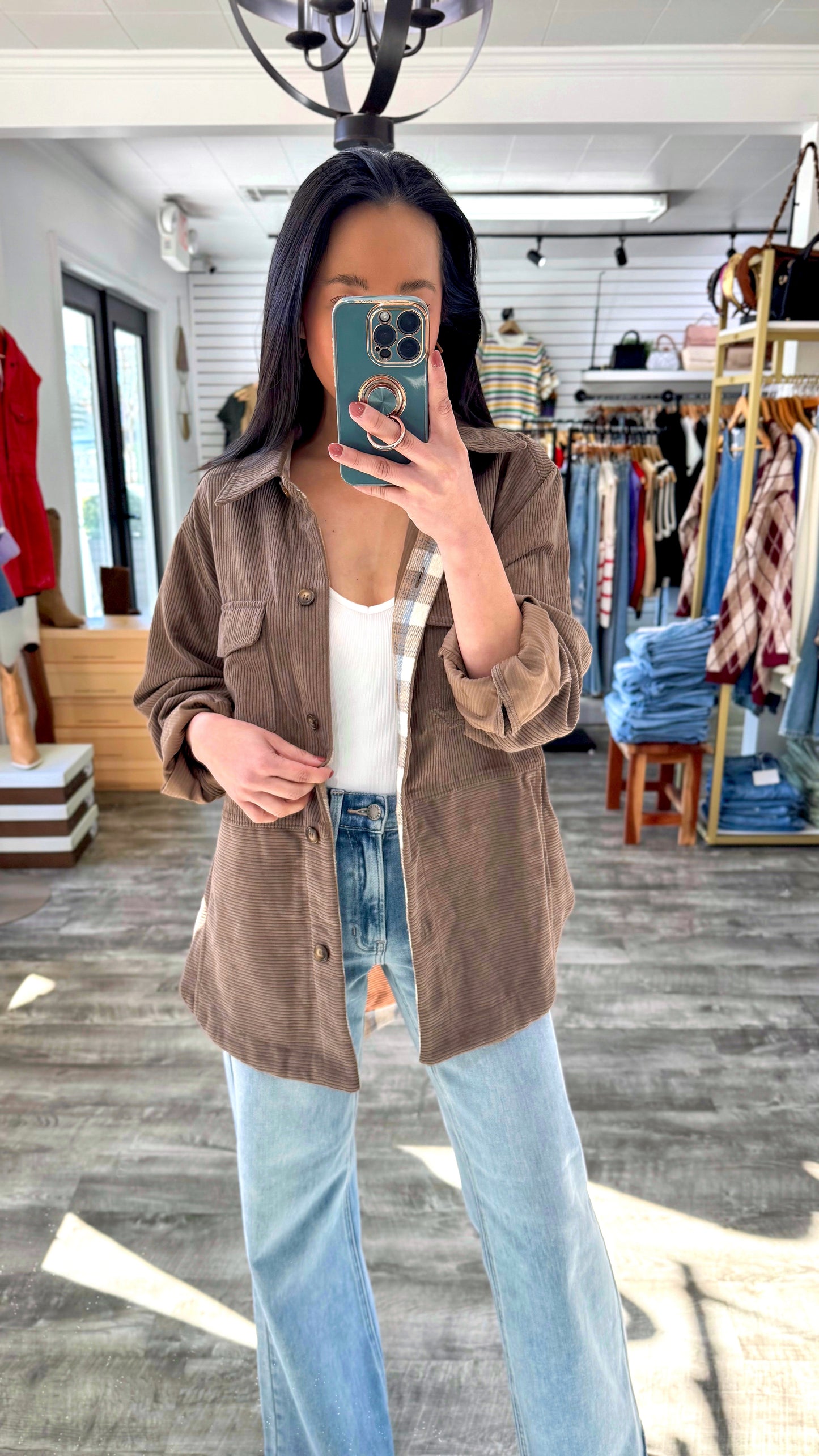 Mocha Corduroy Shacket