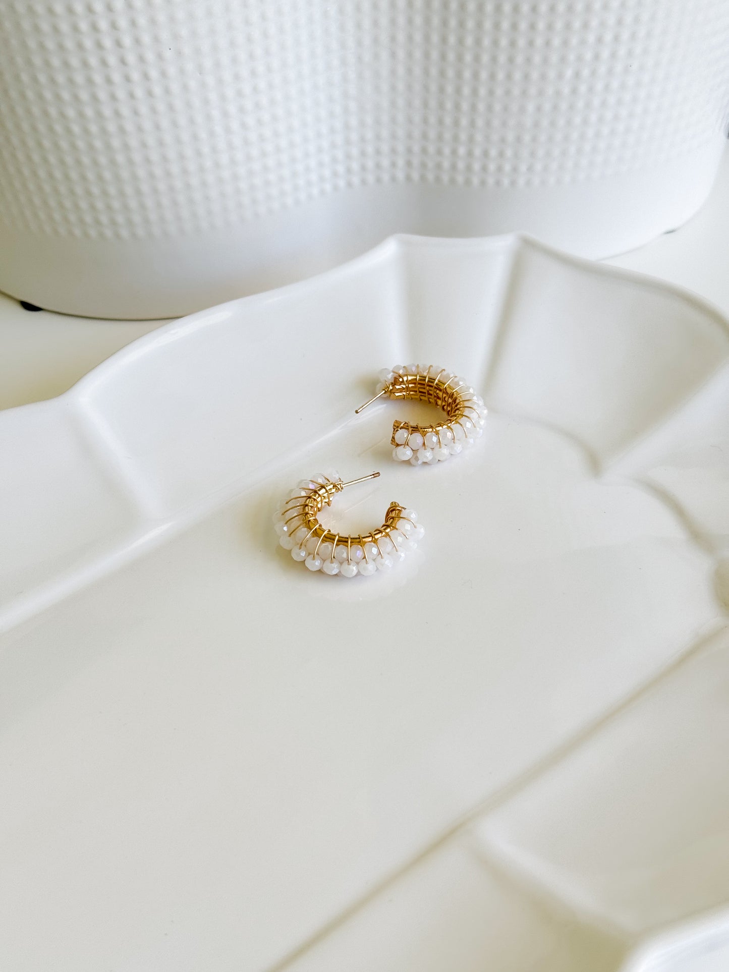 Cluster Beaded Hoop Earrings