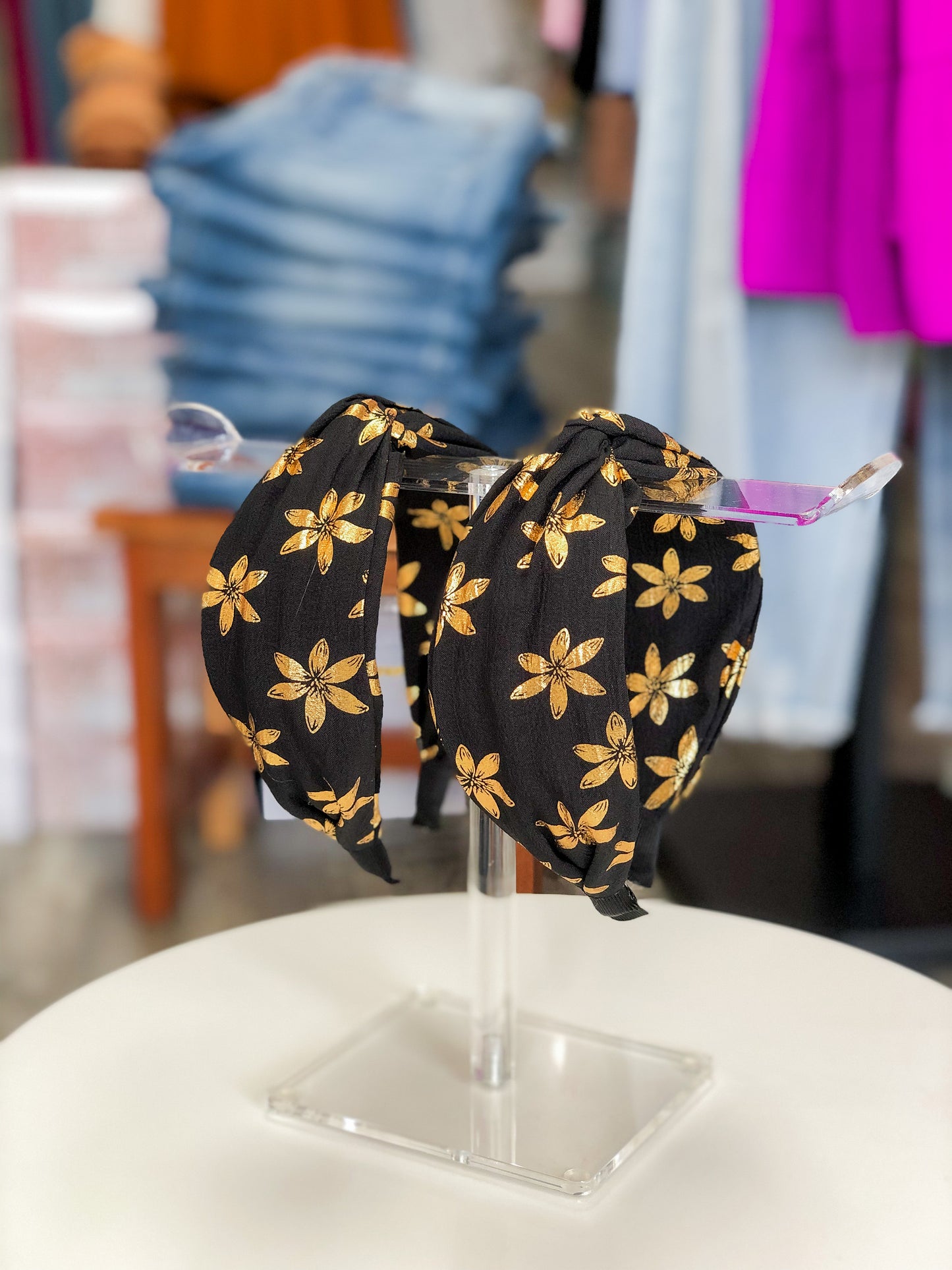 Black Foil Stamped Headband