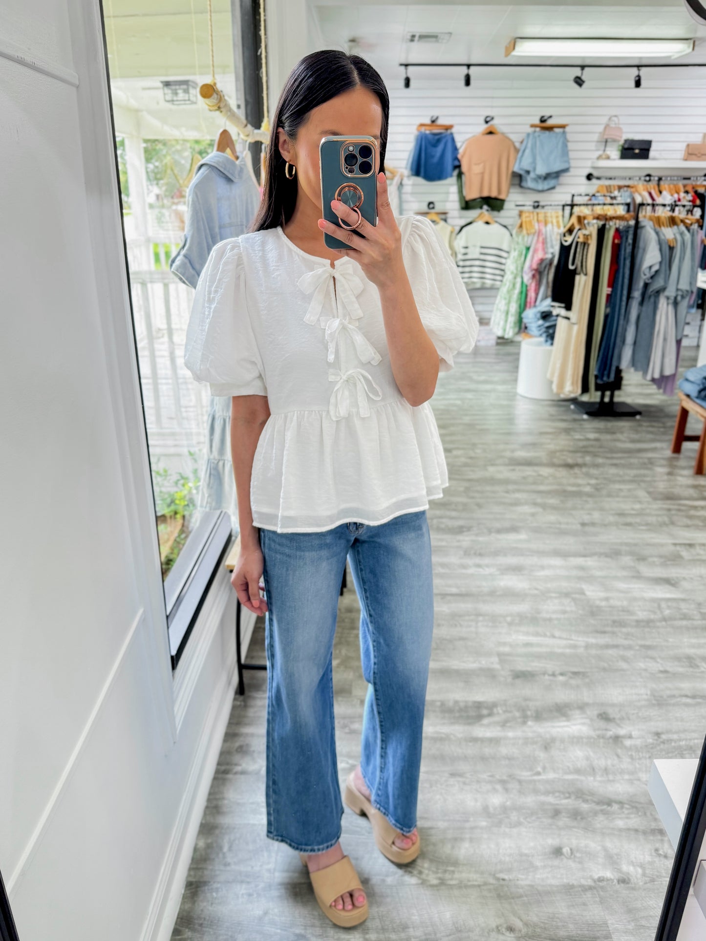 White Bow Blouse
