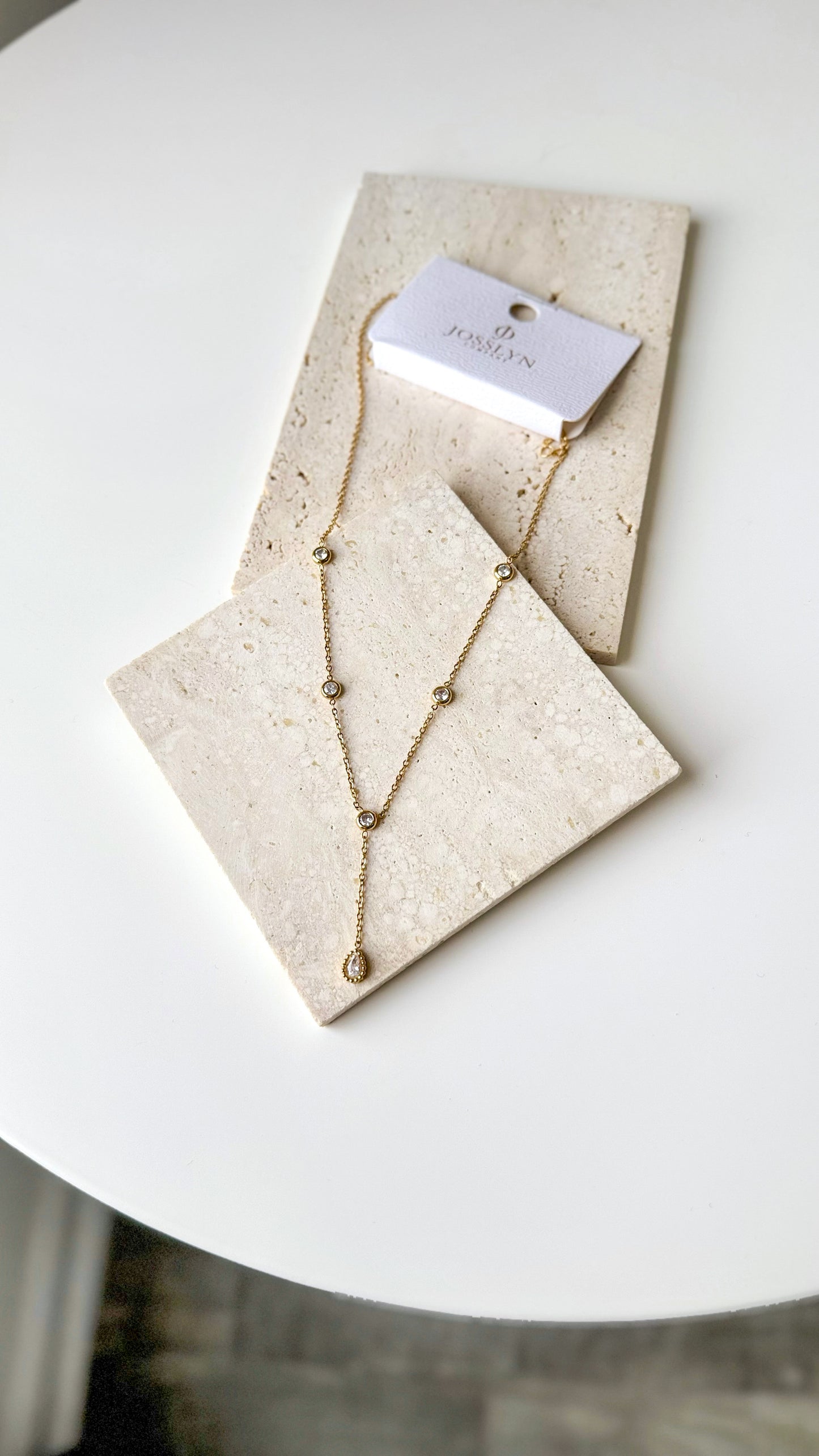 Tarnish Free CZ Y Necklace