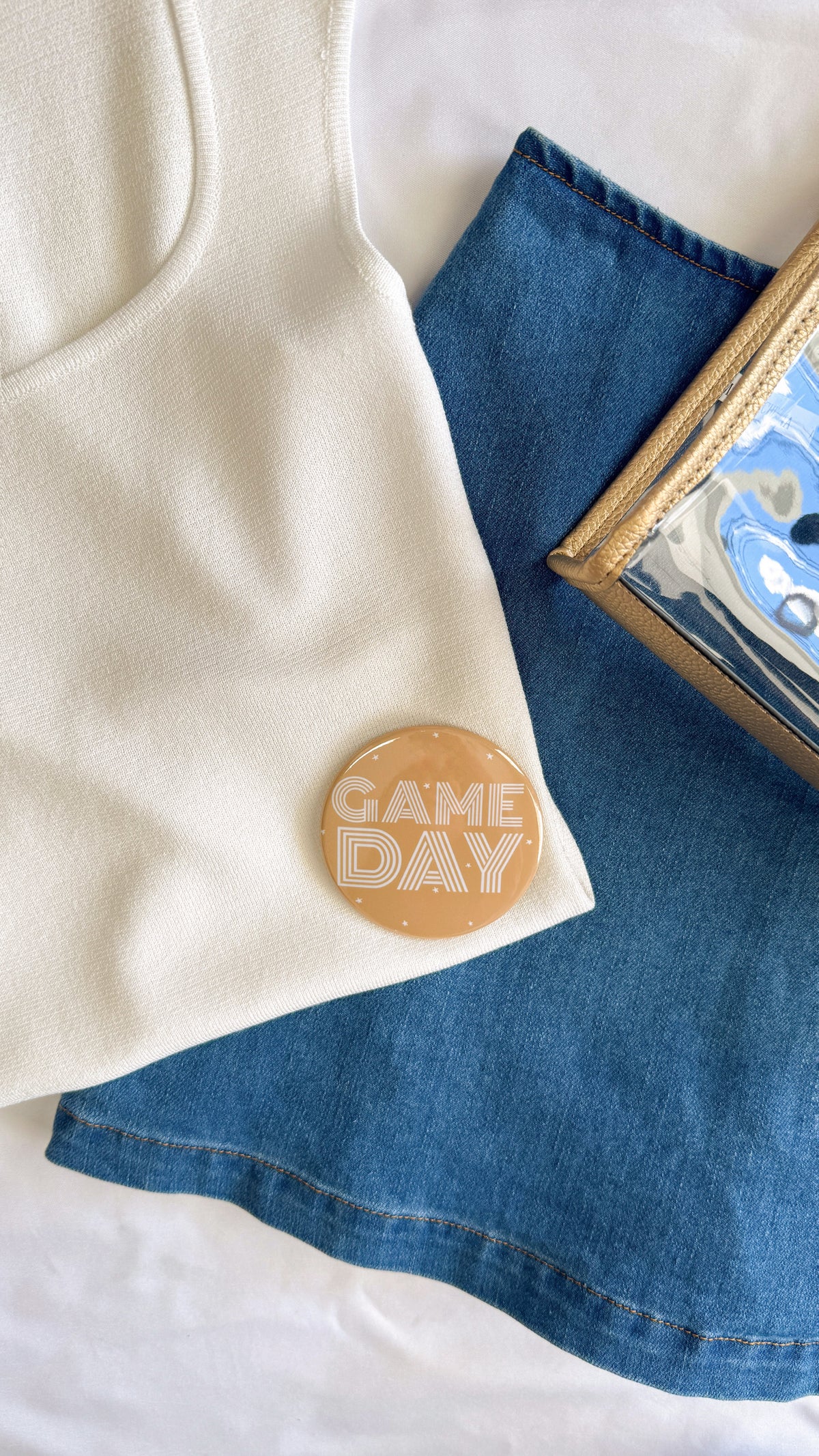 Gold Game Day Button