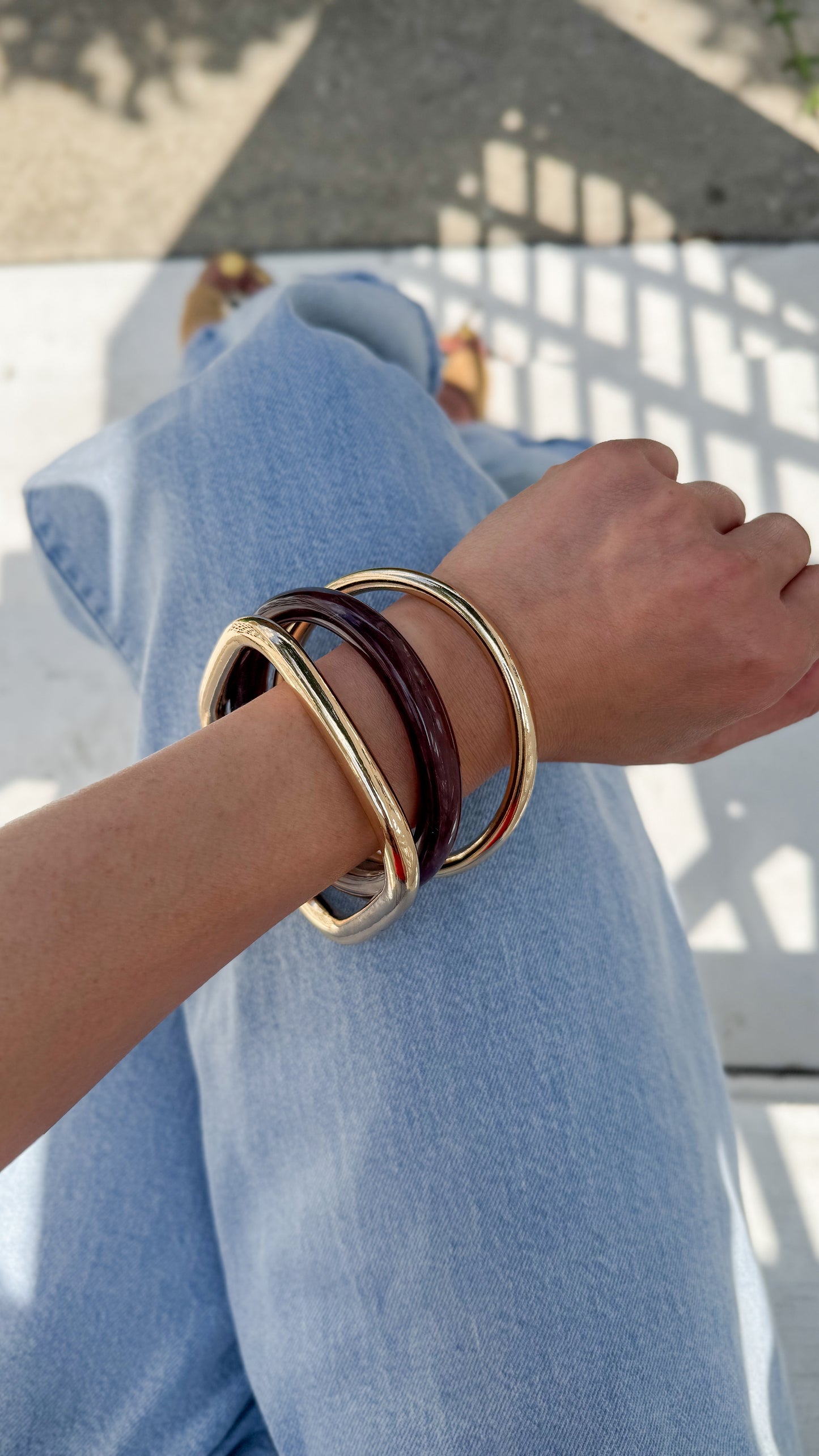 Tort & Gold Bangle Set