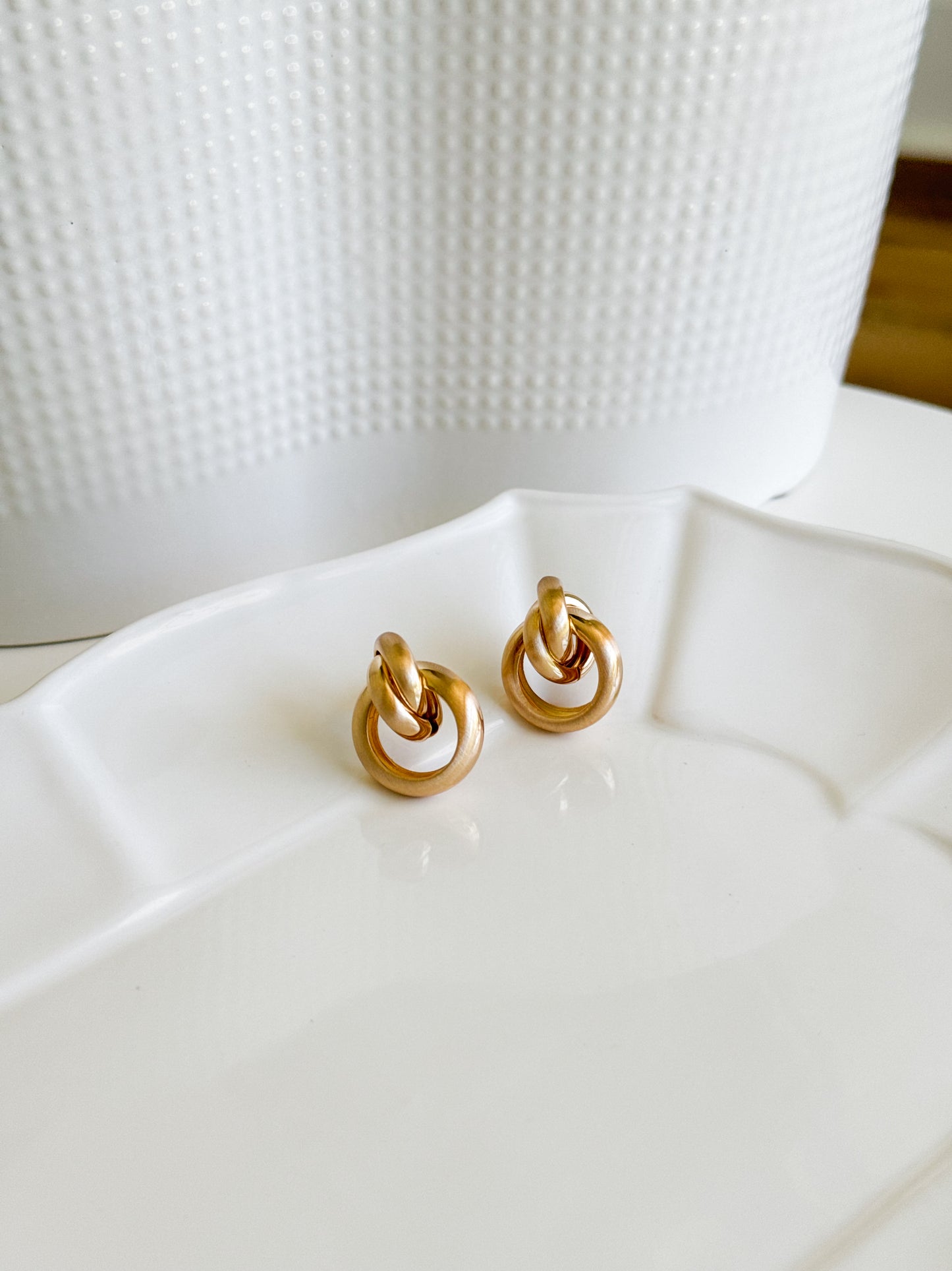 Brushed Metal Door Knocker Earrings