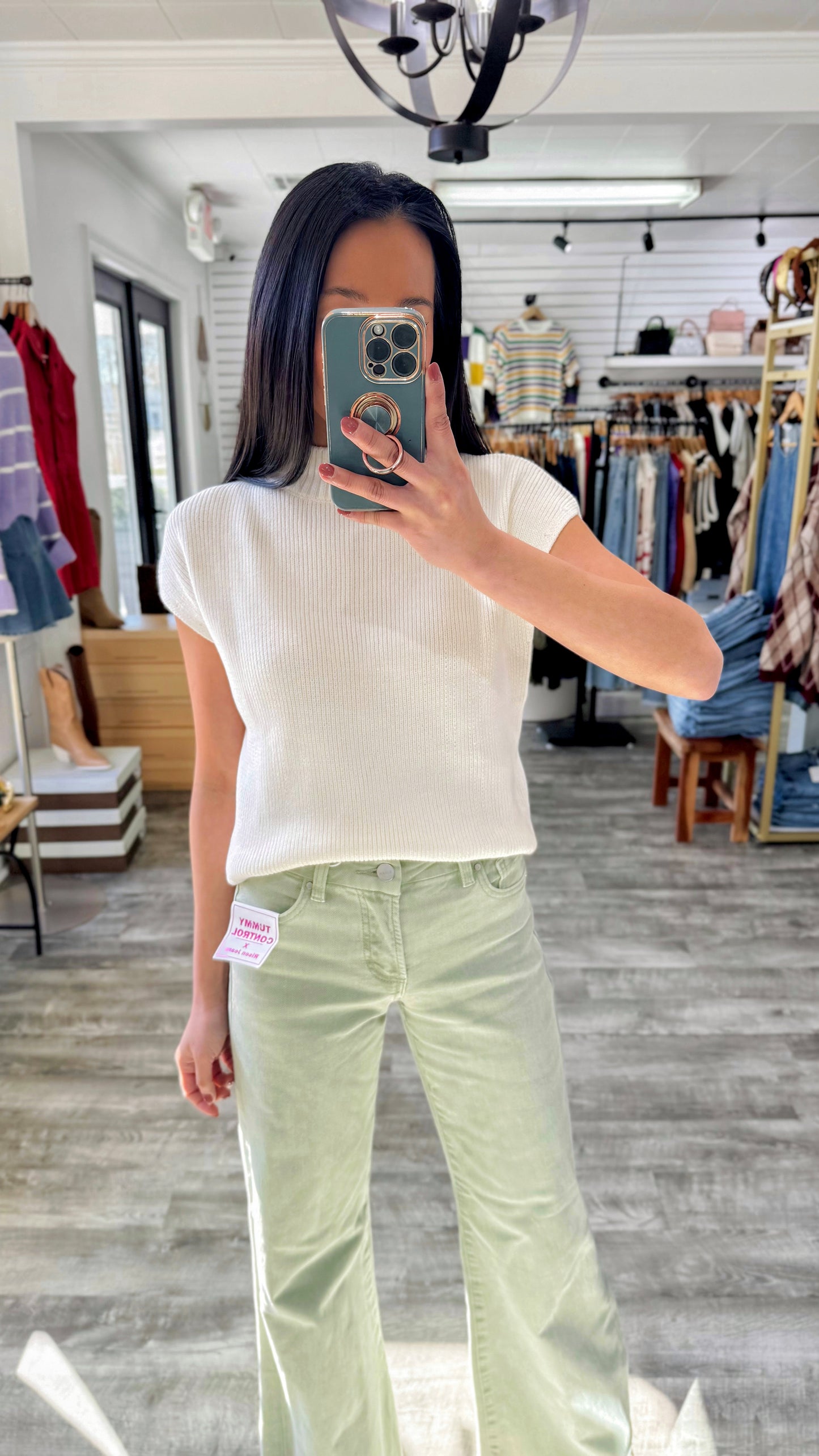 Cream Mock Sweater Top