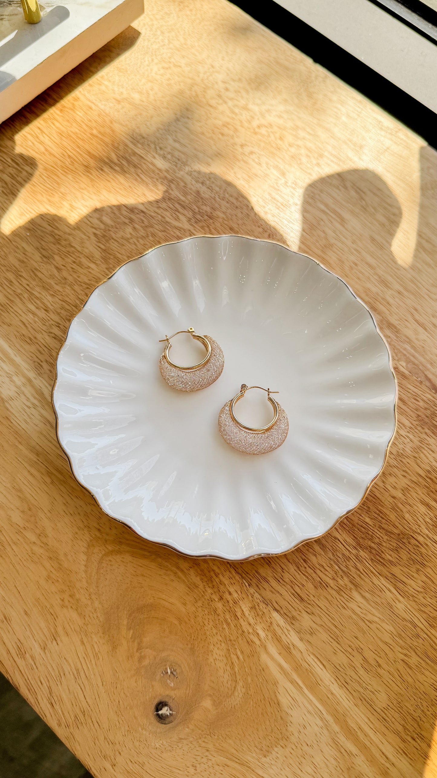 Unique Gemstone Hoop Earrings