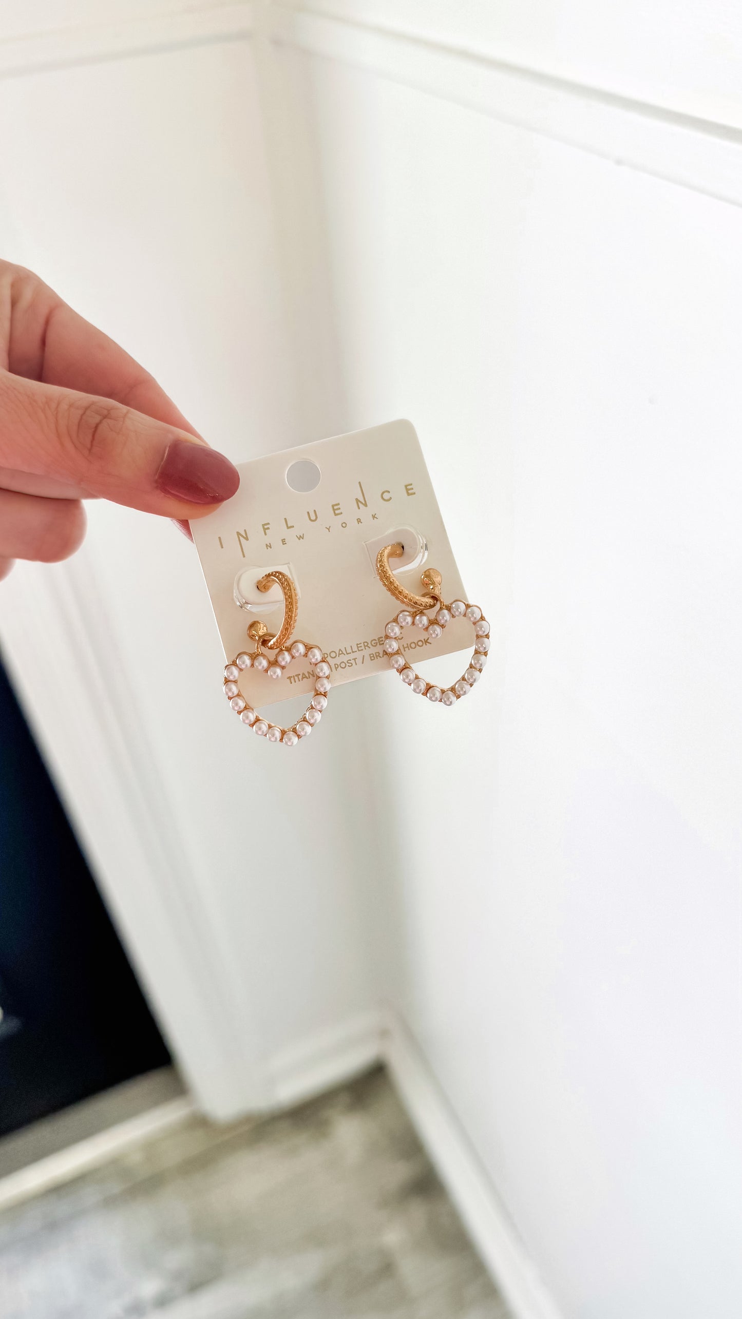Vintage Heart Pearl Hoop