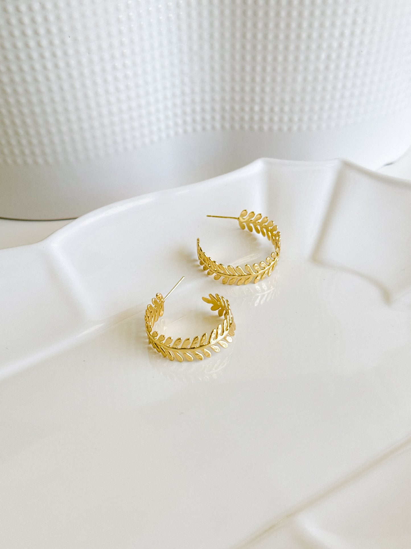 Leaf Hoop Earrings