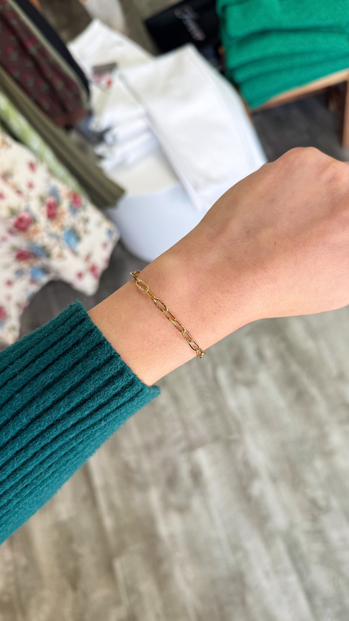 Cross Embossed Gold Bracelet