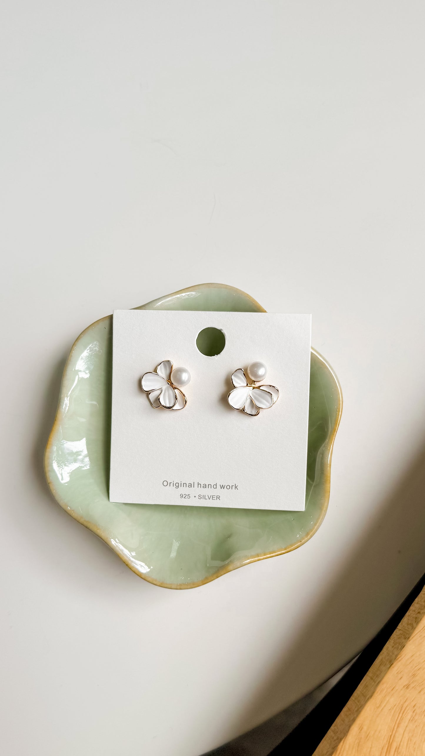 Freshwater Pearl Floral Stud Earrings