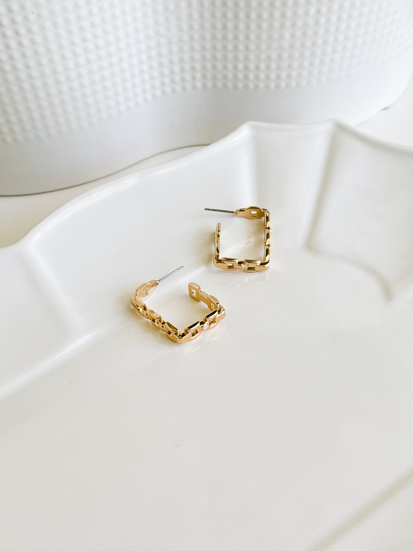 Square Chain Link Earrings