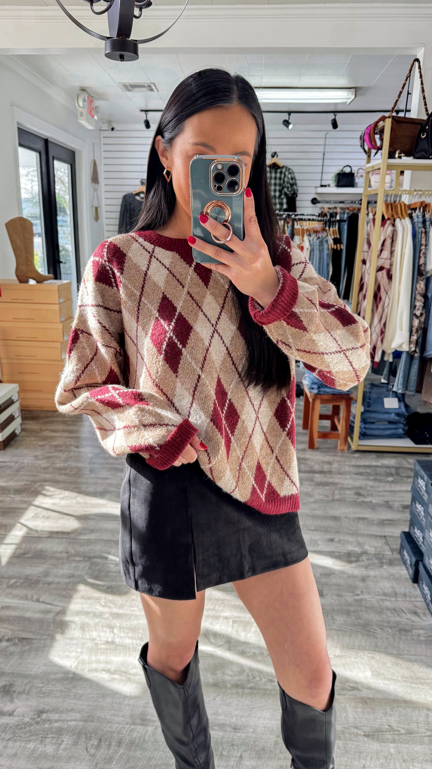 Argyle Pattern Sweater