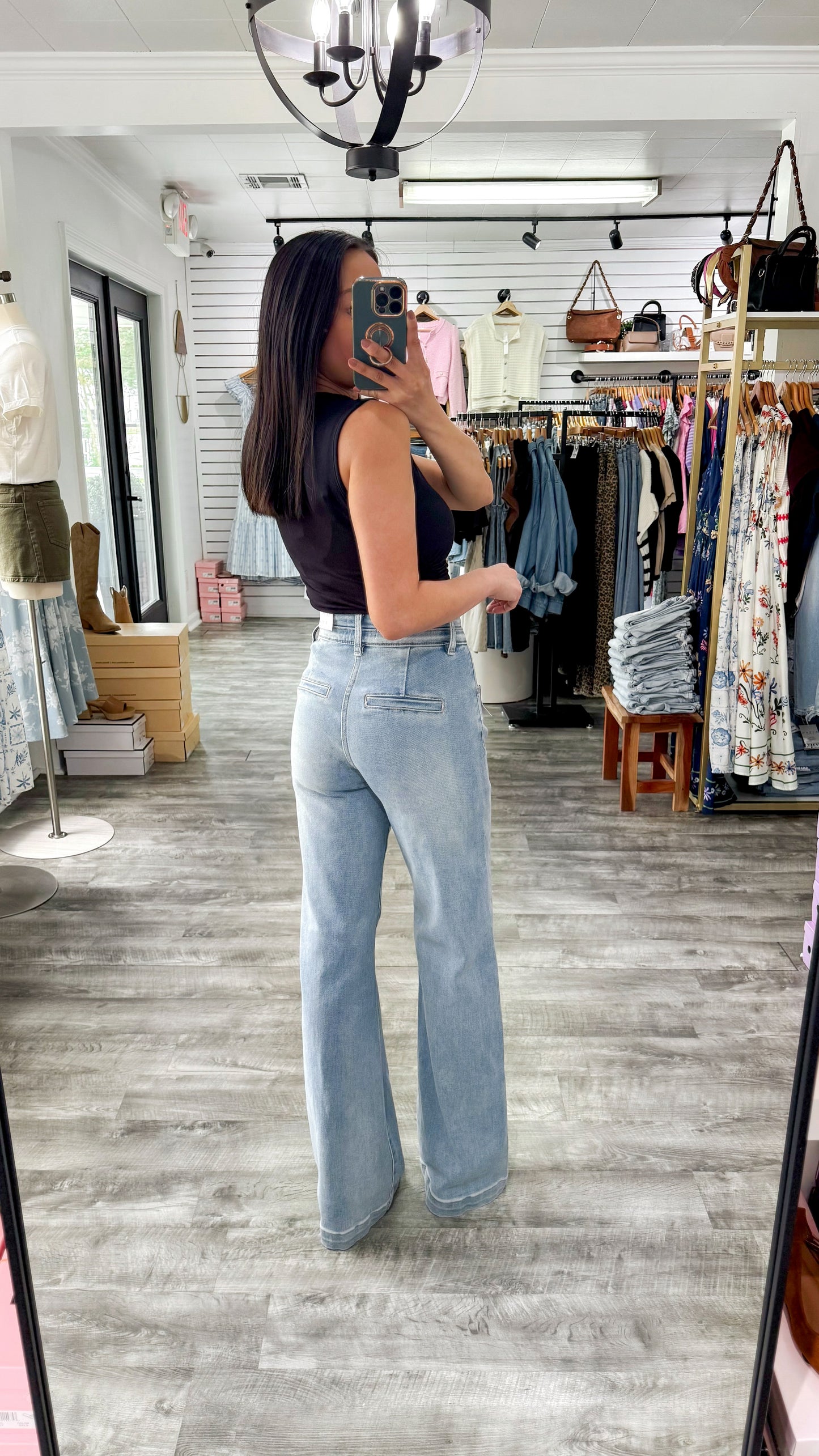 Welt Pocket Wide Trouser Denim