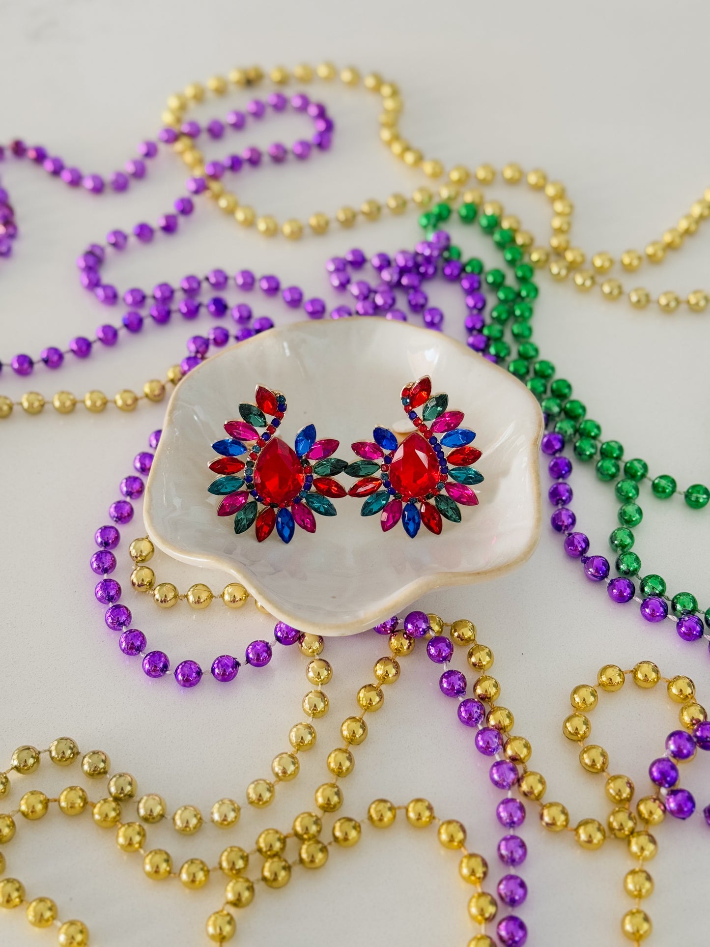 Vintage Inspired Wave Clip On Earrings