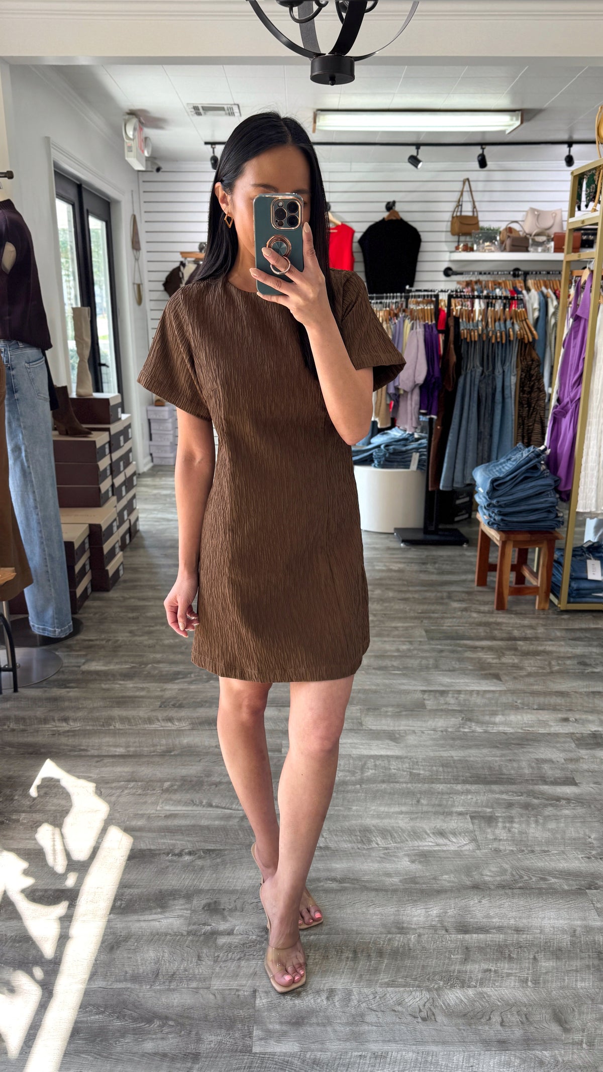 Katie Textured Shift Dress