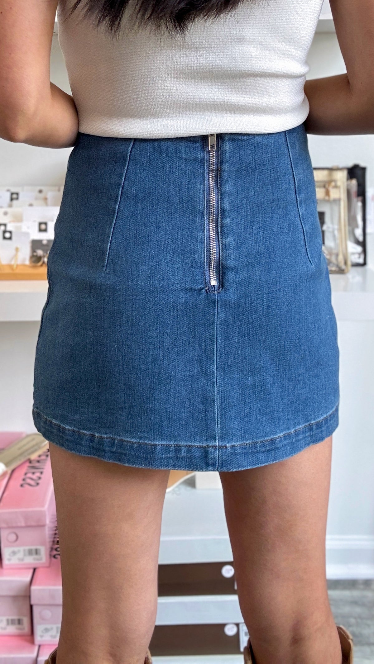Denim Slim Fit In Skort