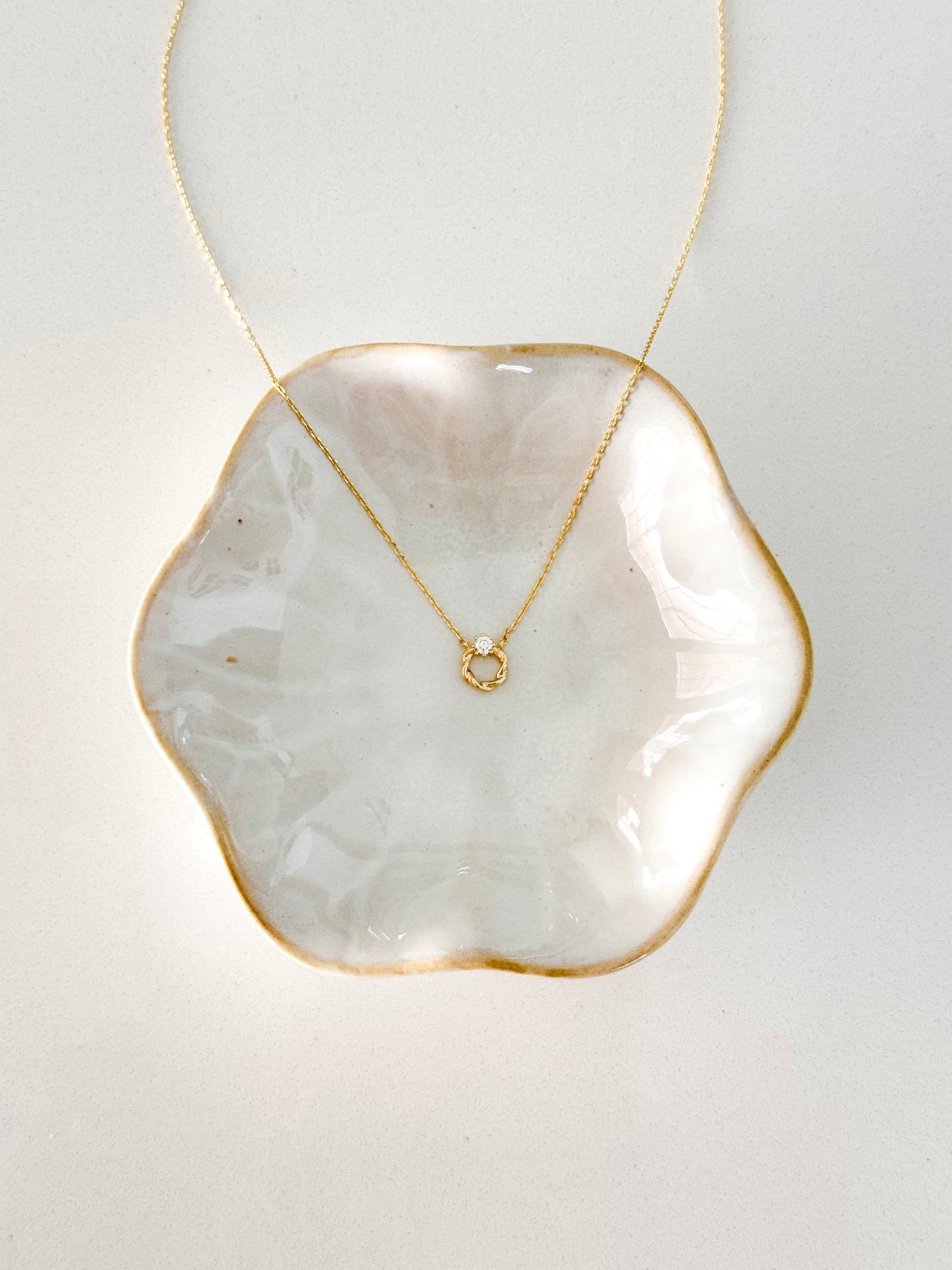 Circle Ring Twist Pendant Necklace
