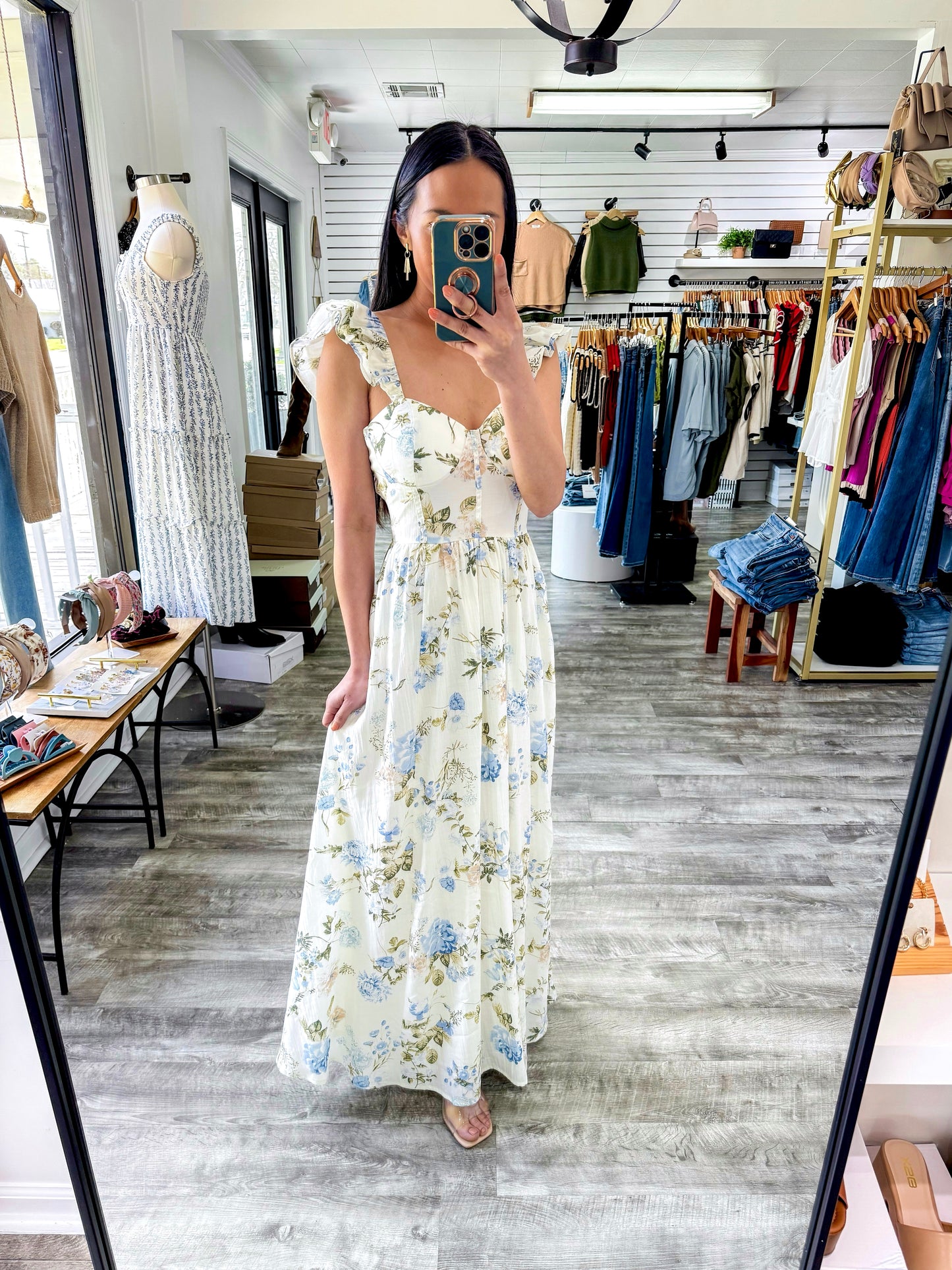 Fresh Blooms Maxi Dress- Ivory