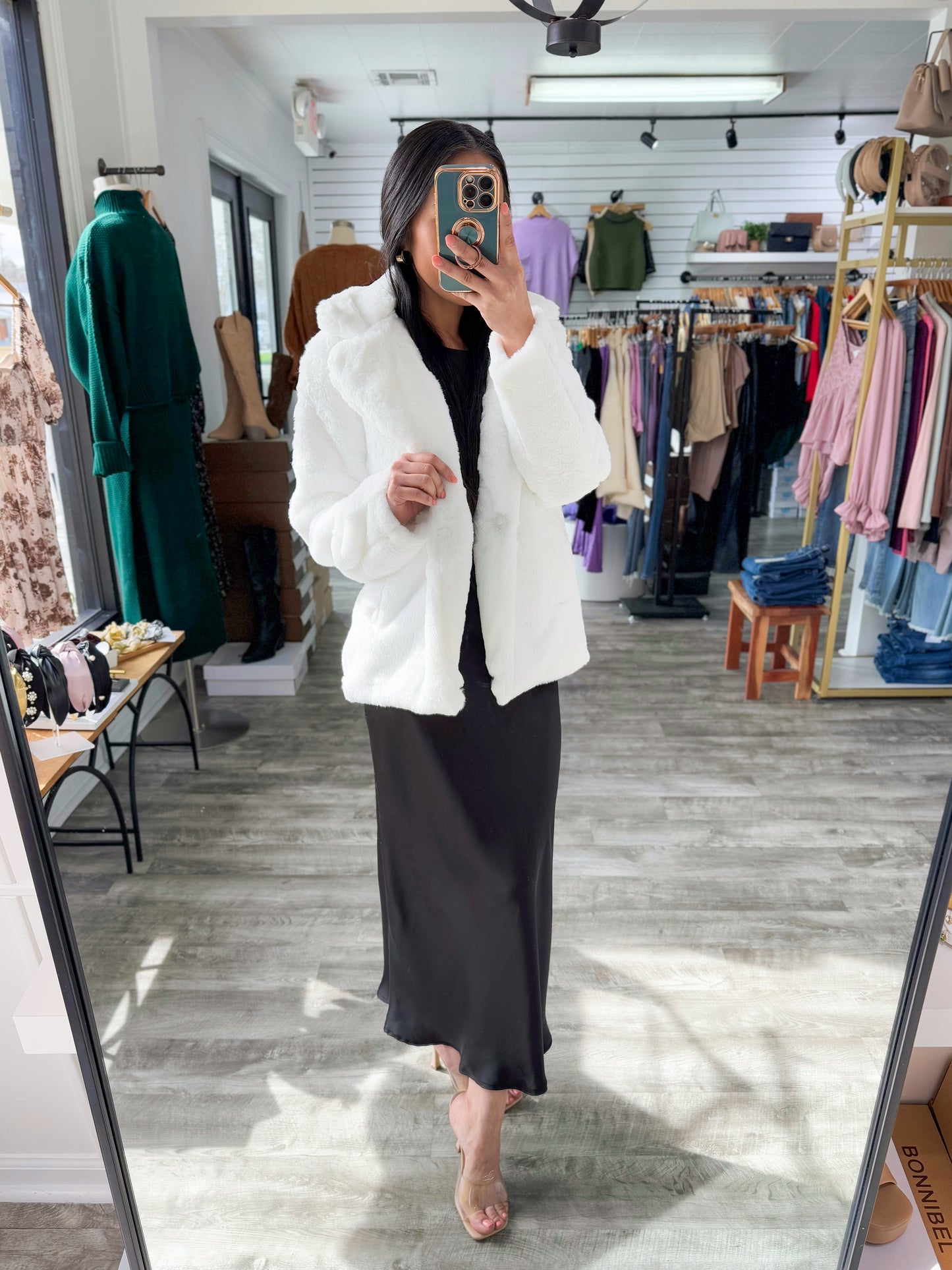 White Faux Fur Coat