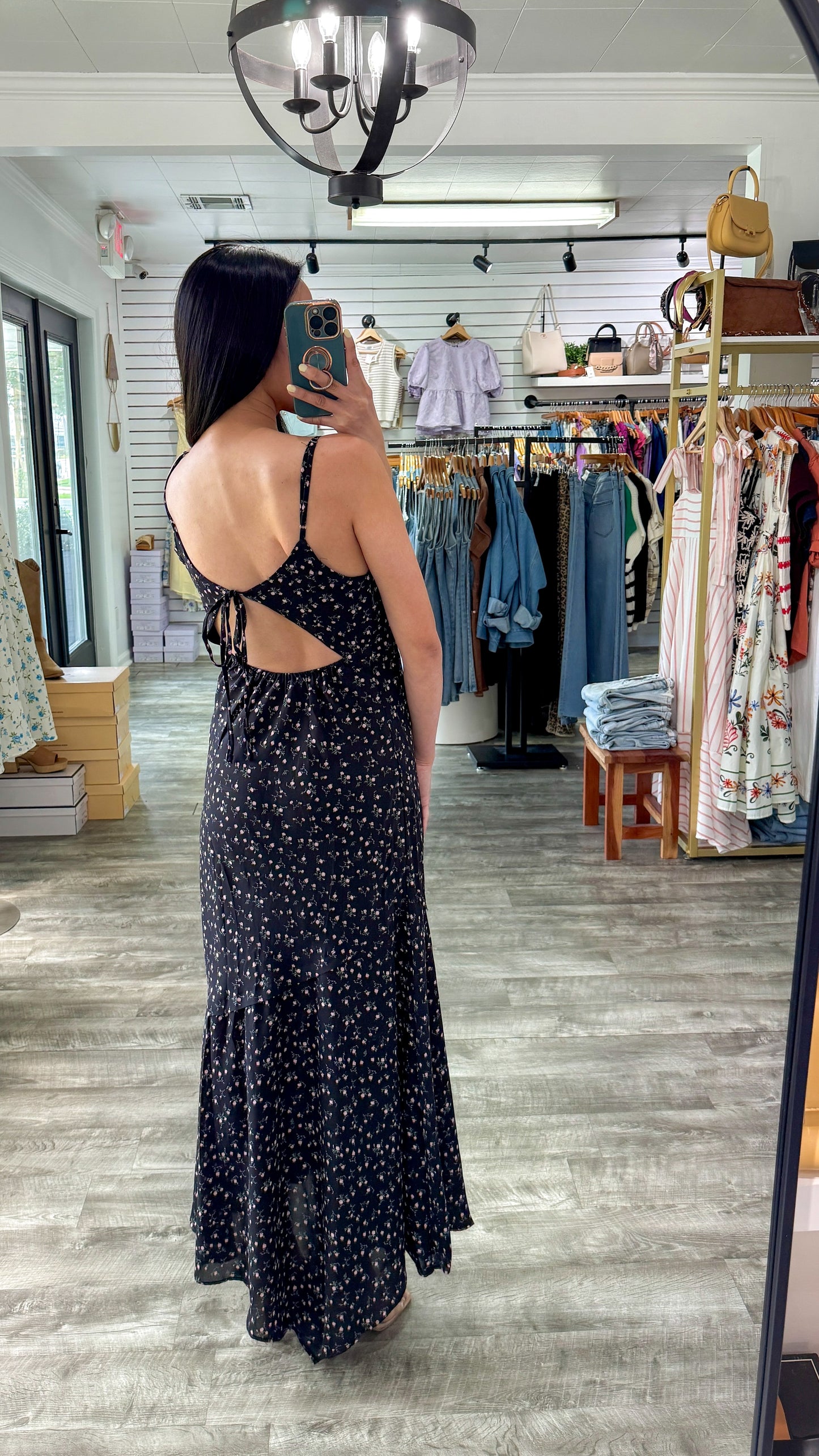 Ditsy Rose Asymmetrical Dress