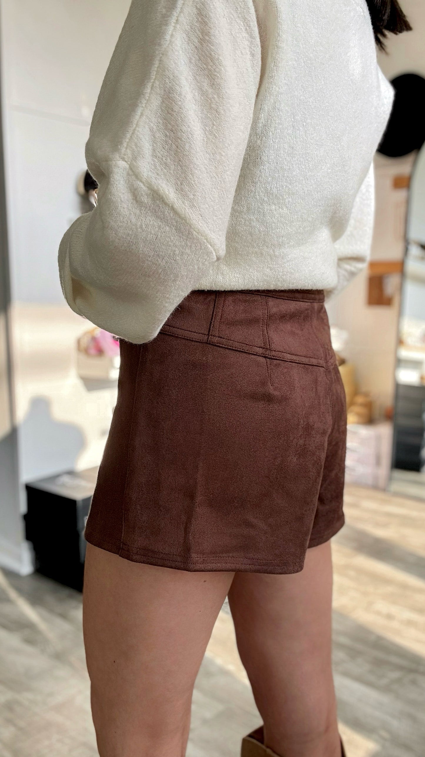 Espresso Suede Shorts