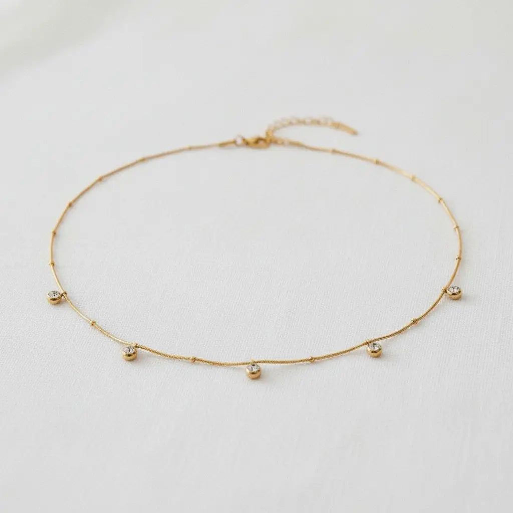Cubic Zirconia Collarbone Necklace