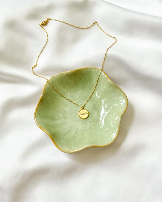 Gold Dipped Mom Pendant Necklace