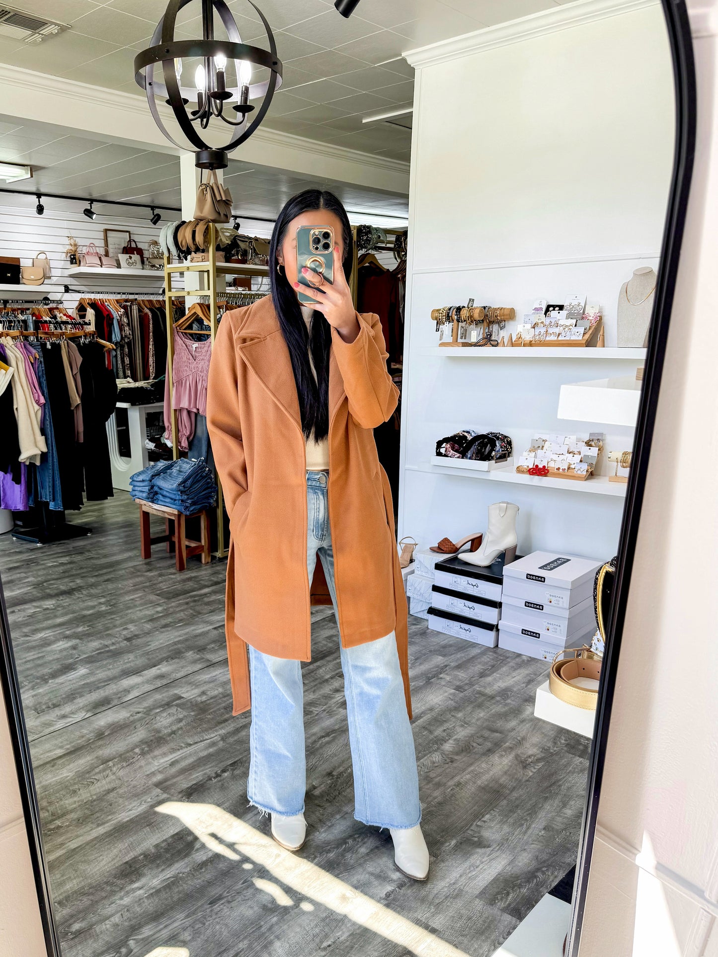 Camel Waist Tie Coat