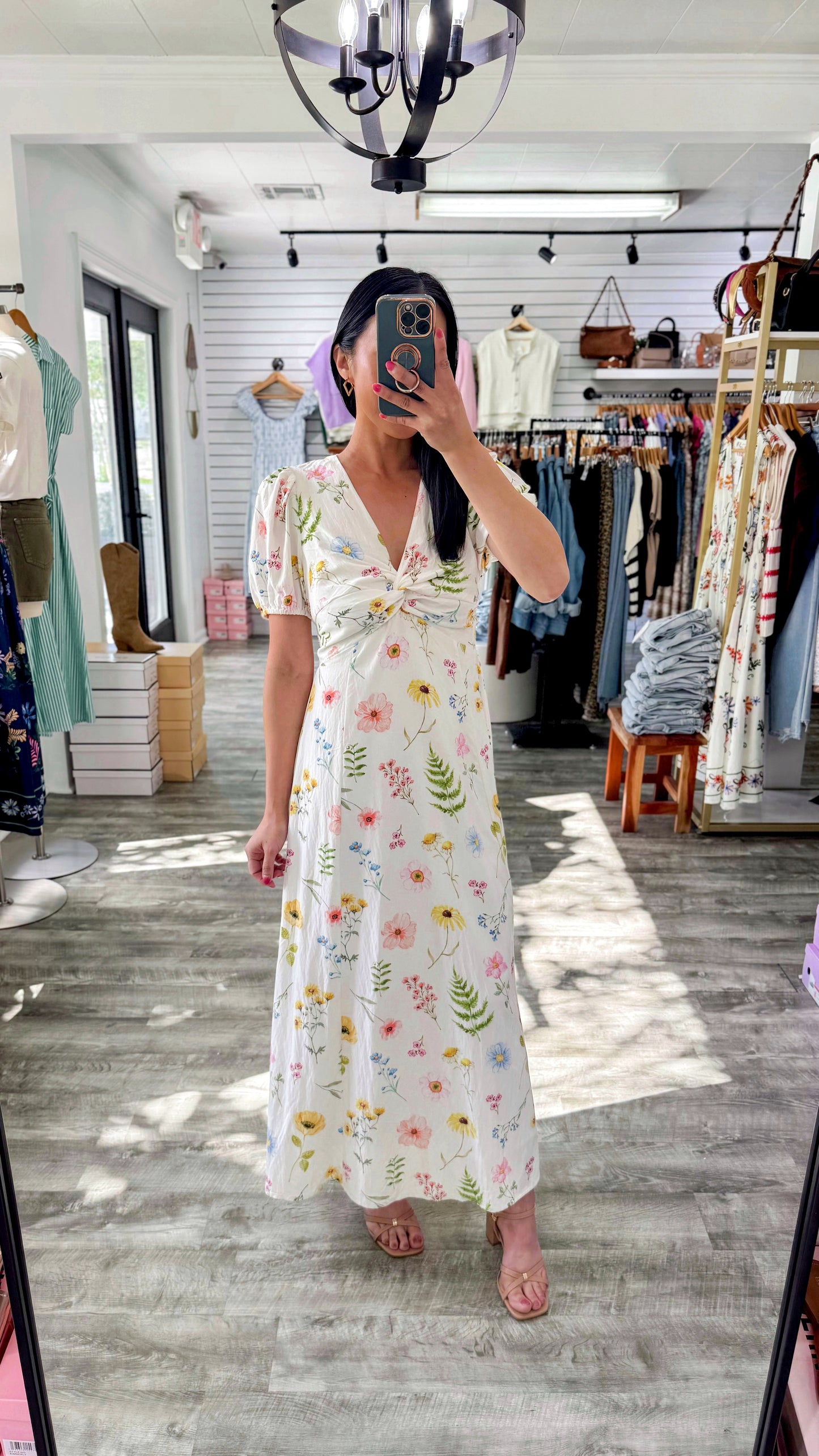 Floral Twist Midi Dress