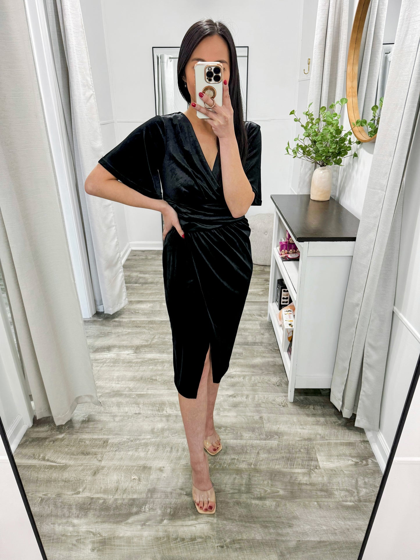 Valerie Velvet Draped Midi