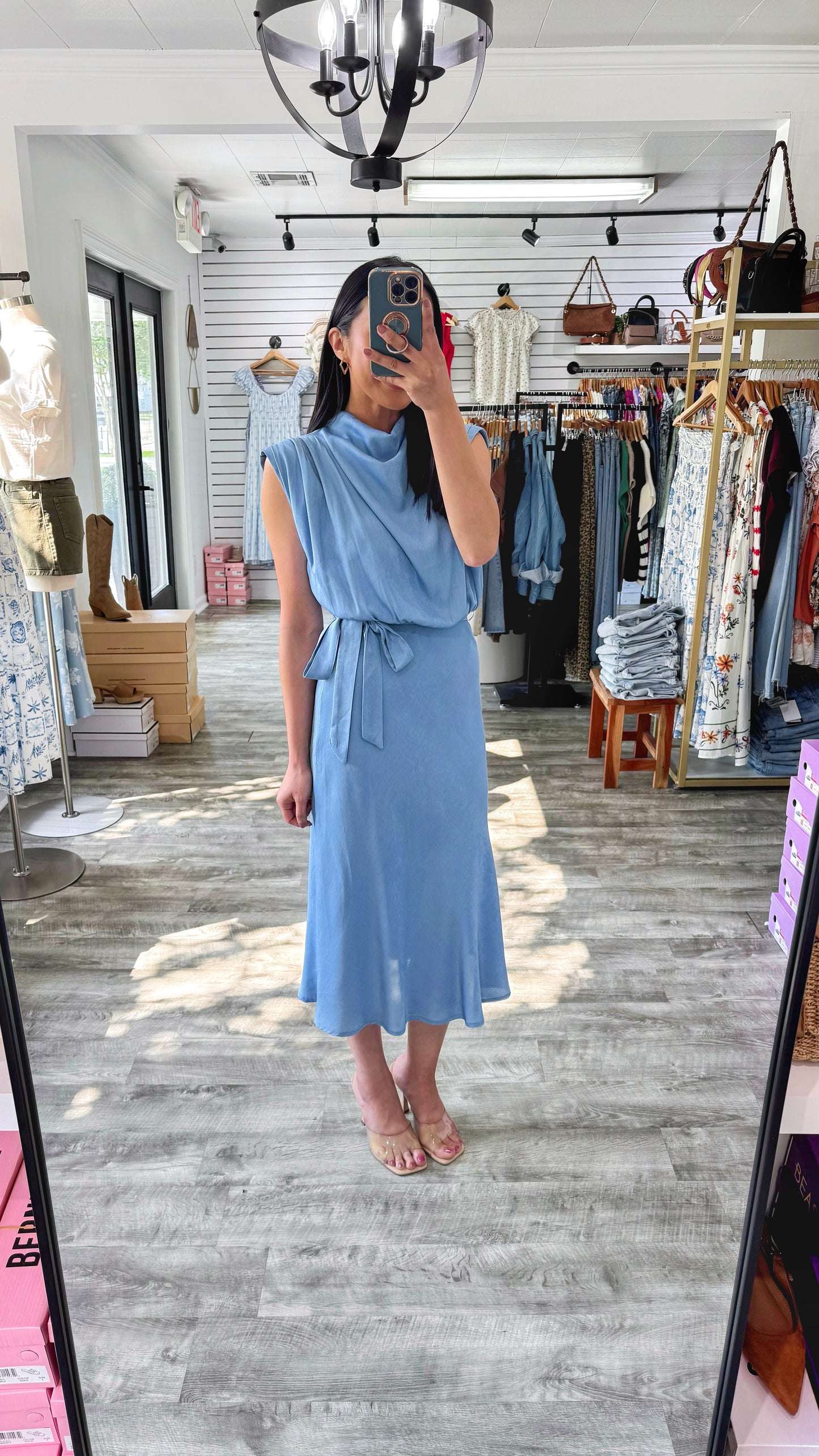 In Full Glam Midi Dress- Blue