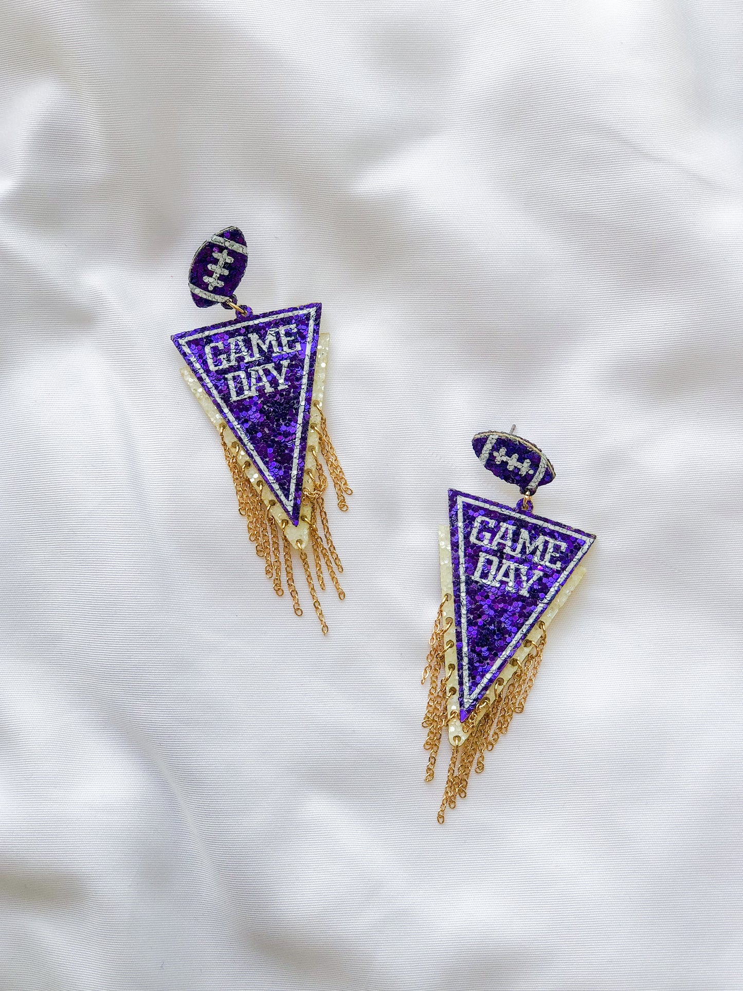 Game Day Glitter Flag Earrings