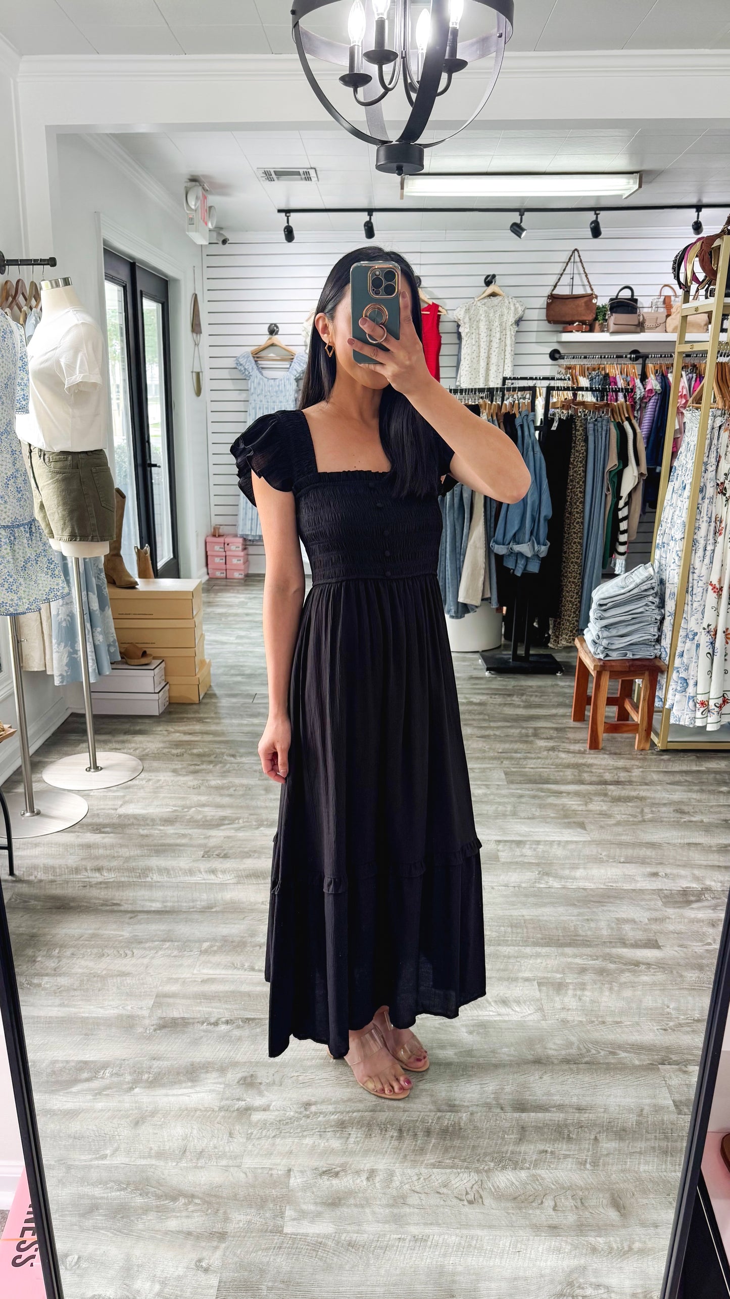 Fair Warning Smocked Midi Dress